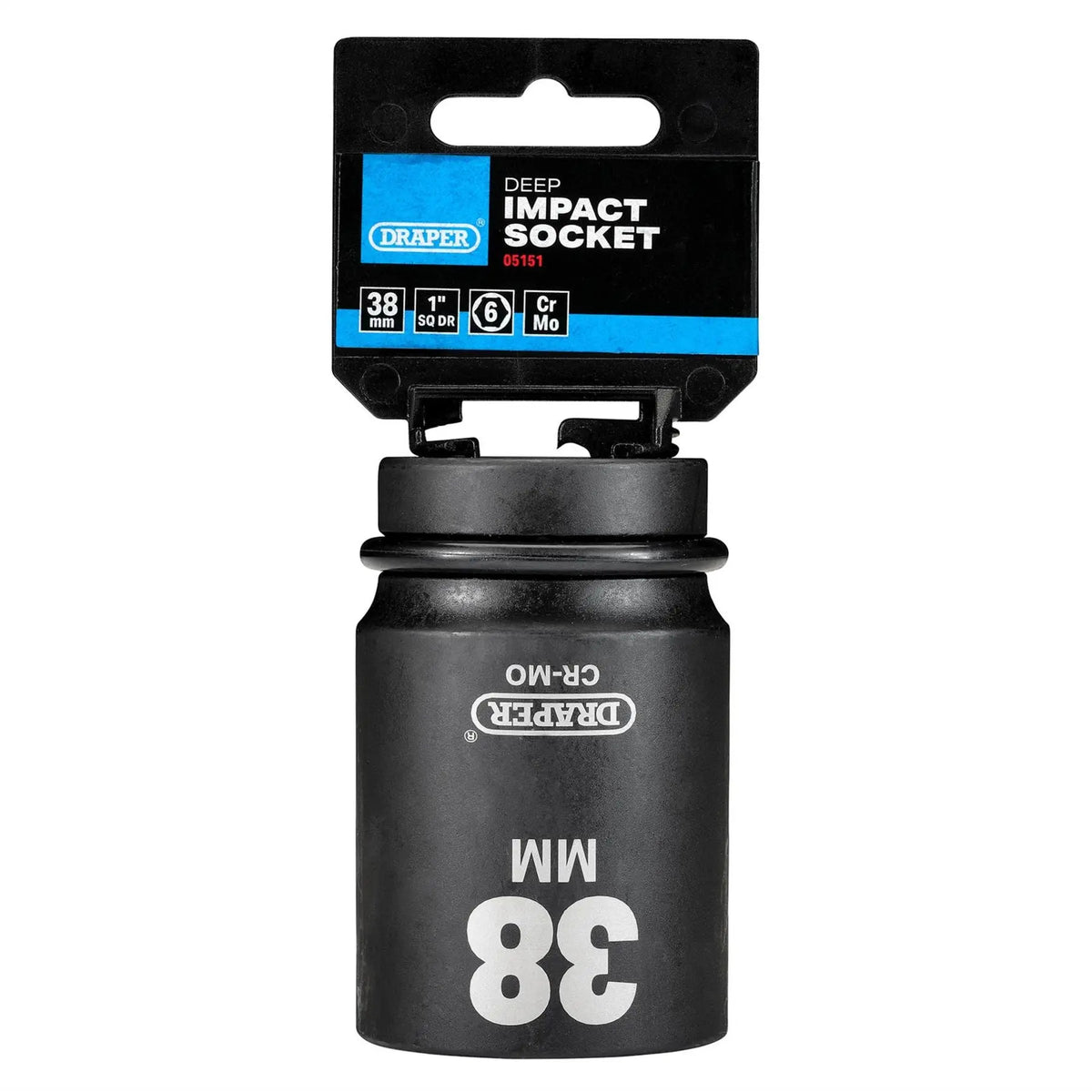 Draper Hi-TORQ® Deep Impact Socket 1" Sq. Dr. 38mm 05151 White Rose Tools