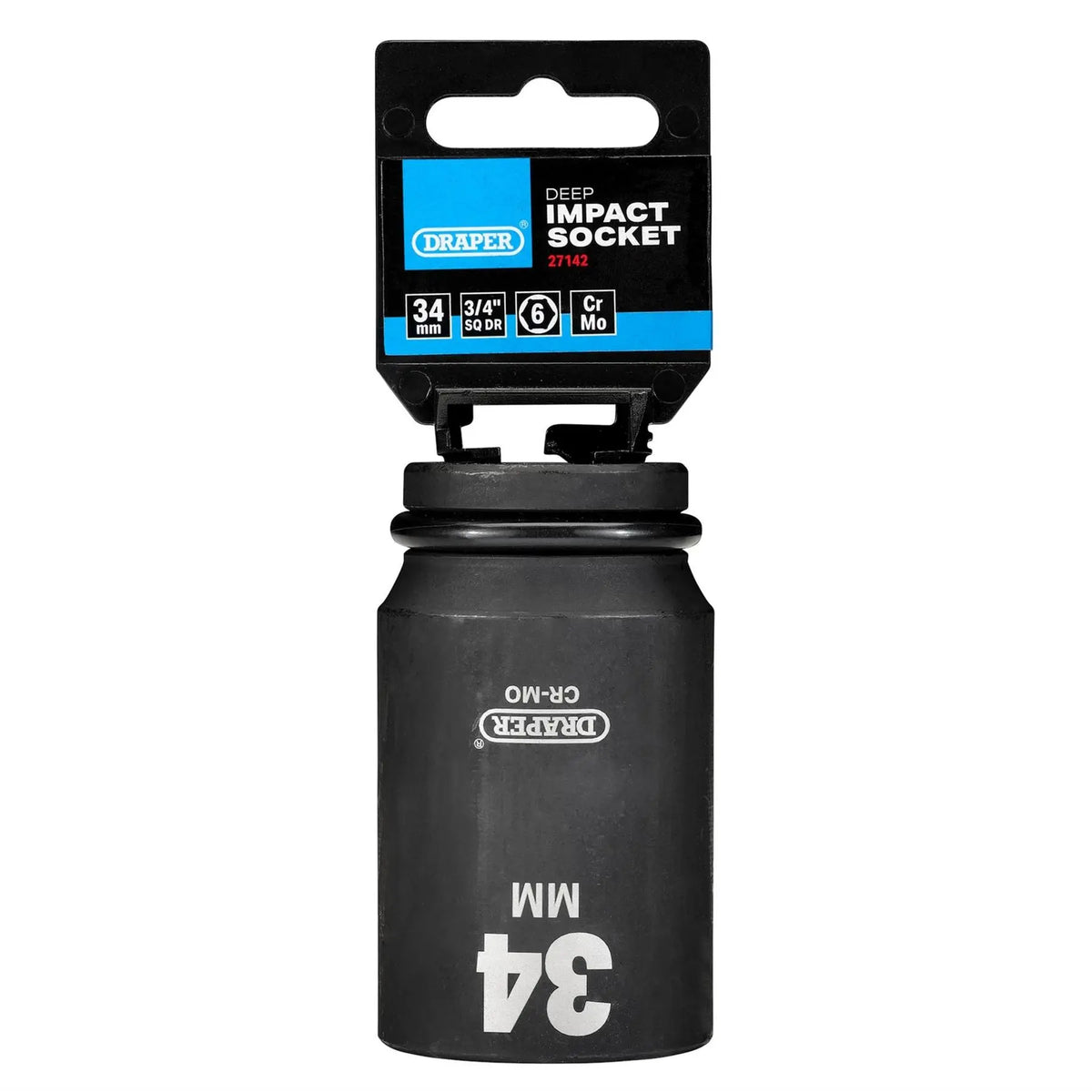 Draper Hi-TORQ® Deep Impact Socket 3/4" Sq. Dr. 34mm 27142 White Rose Tools