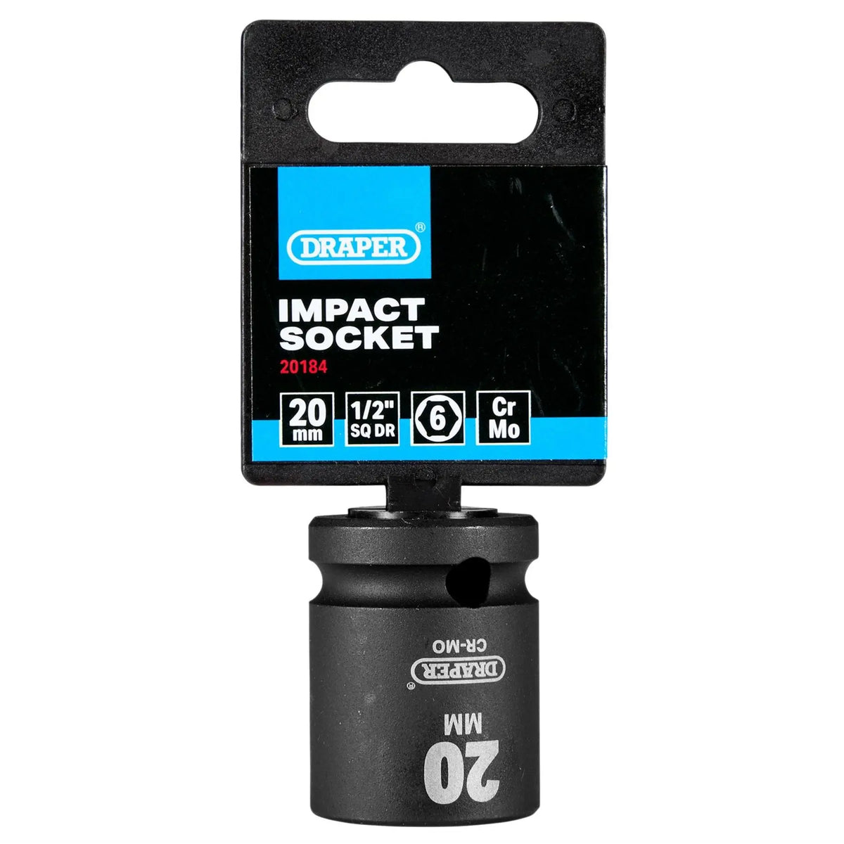 Draper Hi-TORQ® Impact Socket 1/2" Sq. Dr. 20mm 20184 White Rose Tools
