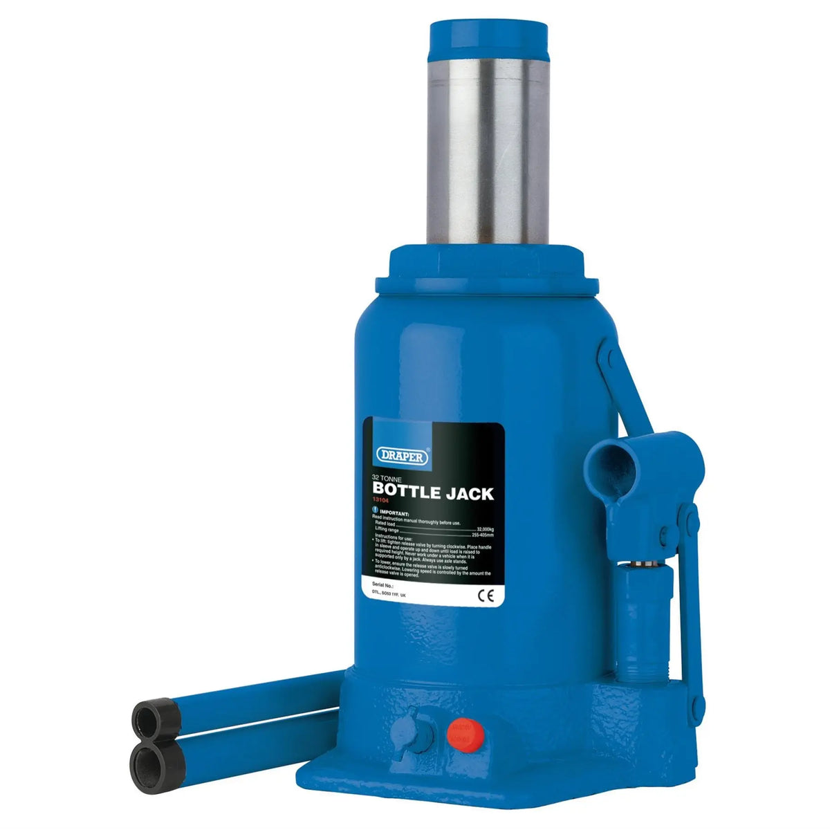 Draper Hydraulic Bottle Jack 32 Tonne 13104 White Rose Tools