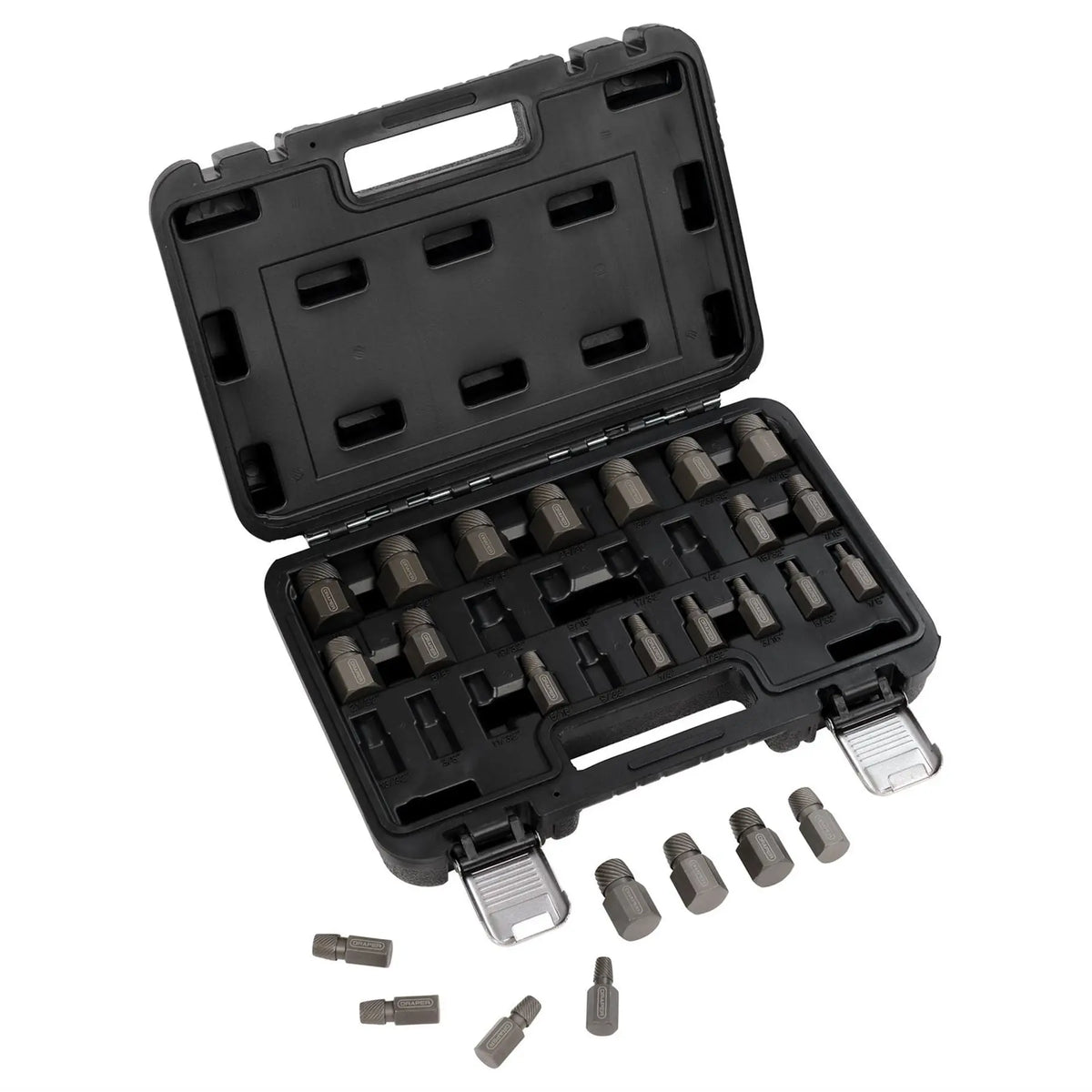 Draper Imperial Bolt Extractor Set 3/8" Sq. Dr. (25 Piece) 28196 White Rose Tools