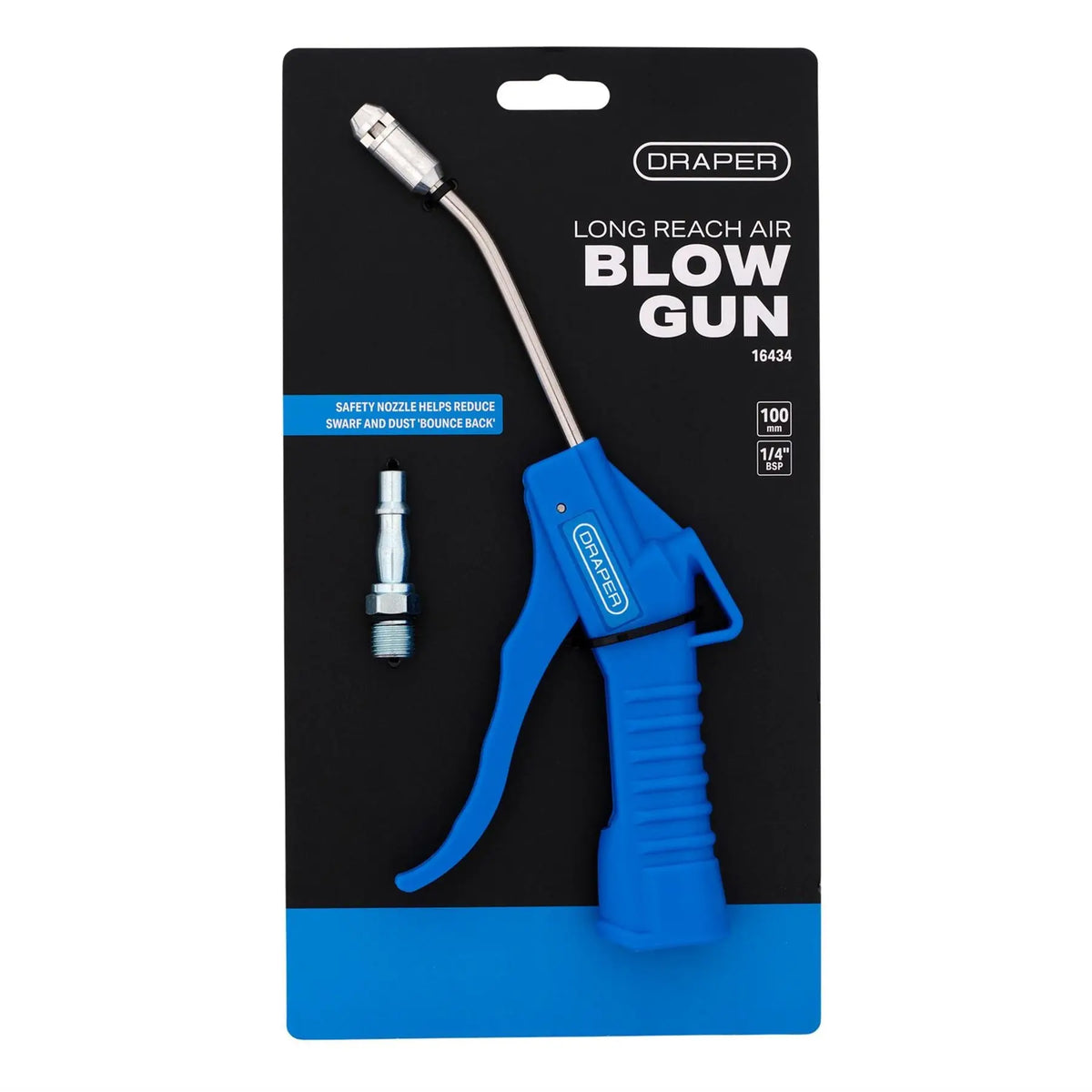 Draper Long Reach Air Blow Gun 100mm 16434 White Rose Tools