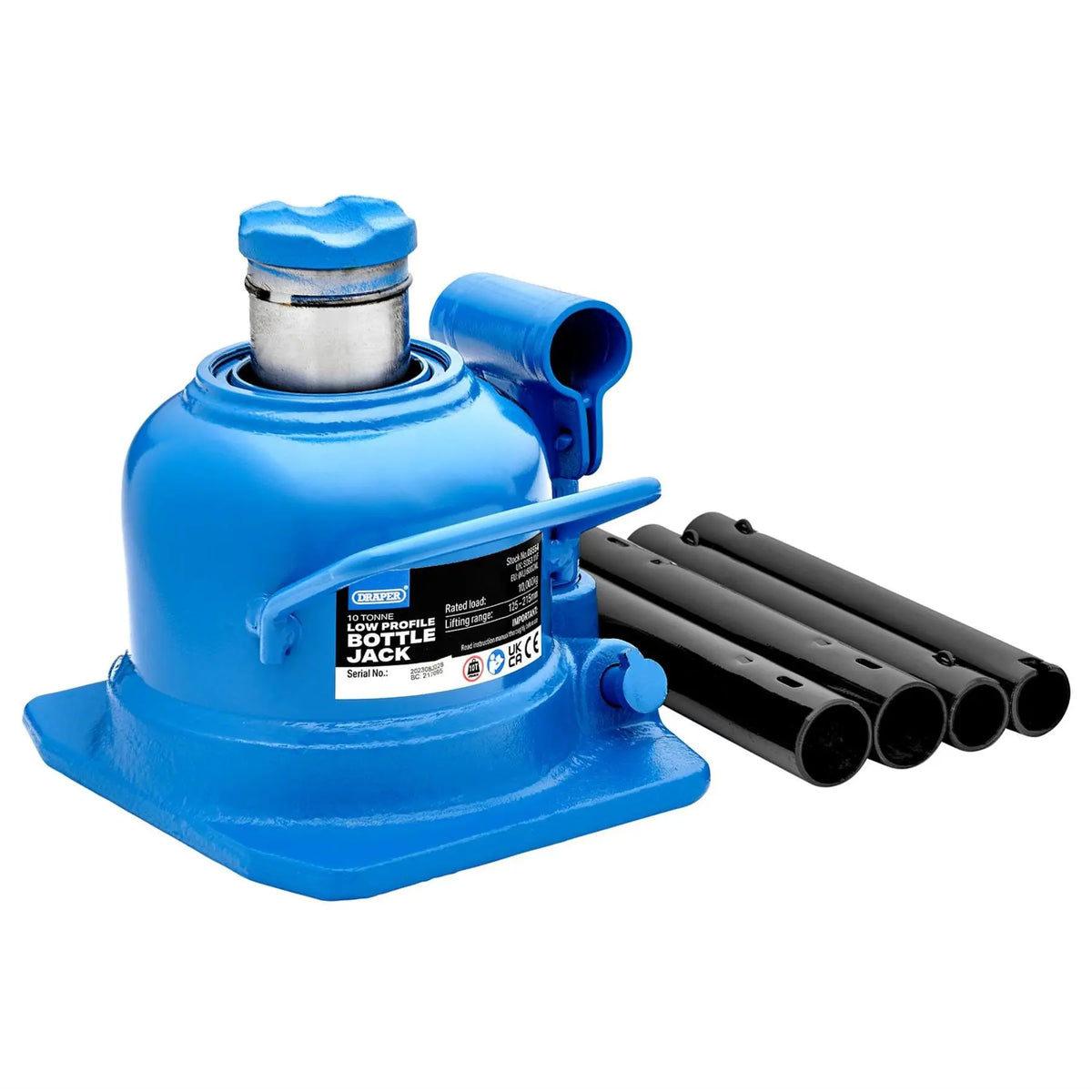 Draper Low Profile Bottle Jack 10 Tonne 08554 White Rose Tools