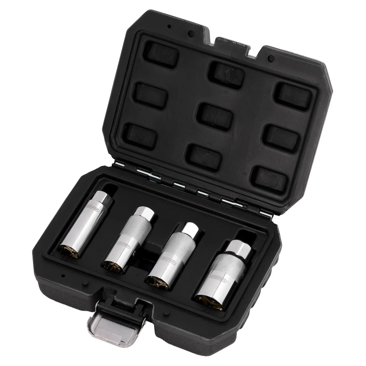 Draper Magnetic Spark Plug Socket Set 3/8" Sq. Dr. (4 Piece) 28195 White Rose Tools
