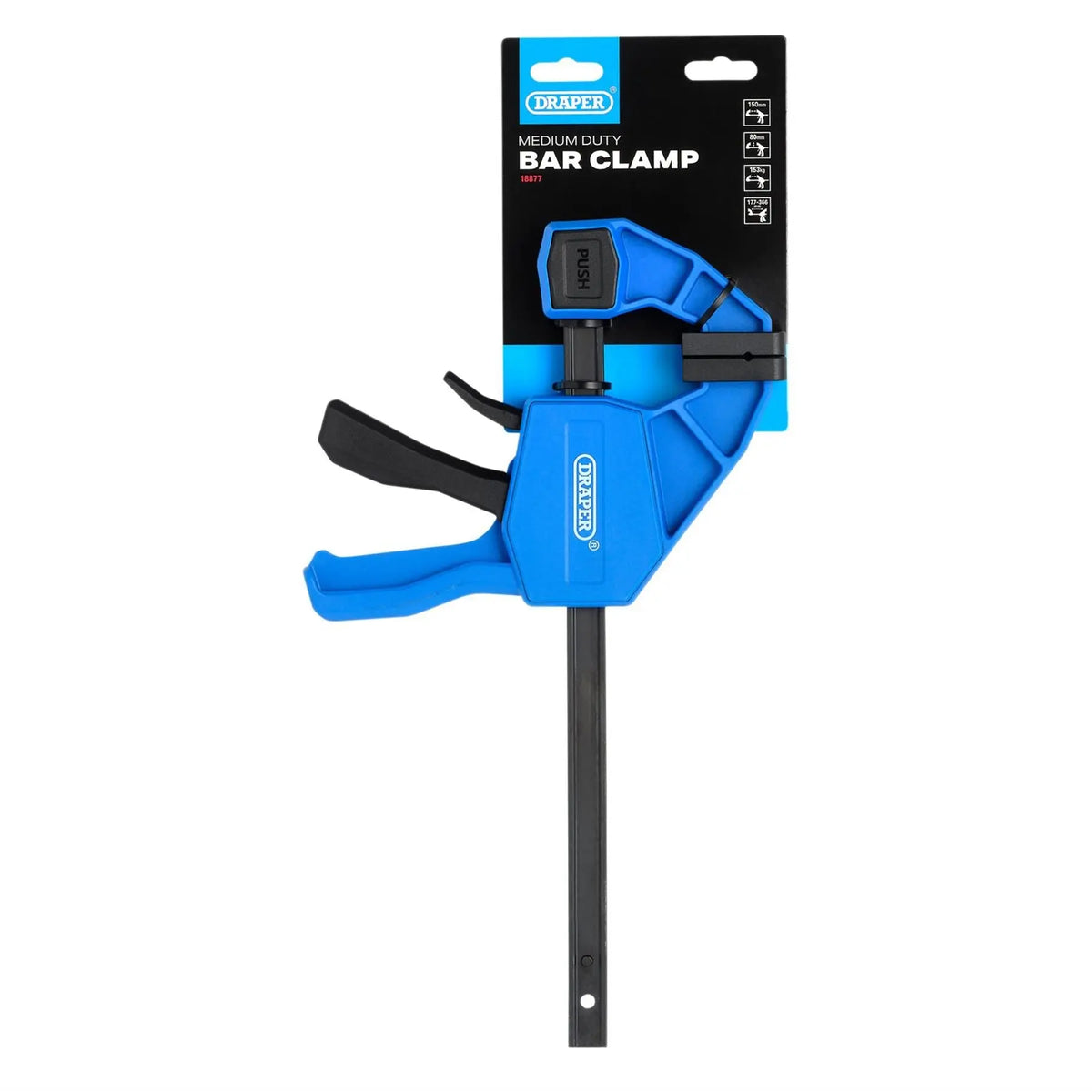 Draper Medium Duty Bar Clamp 150mm 18877 White Rose Tools