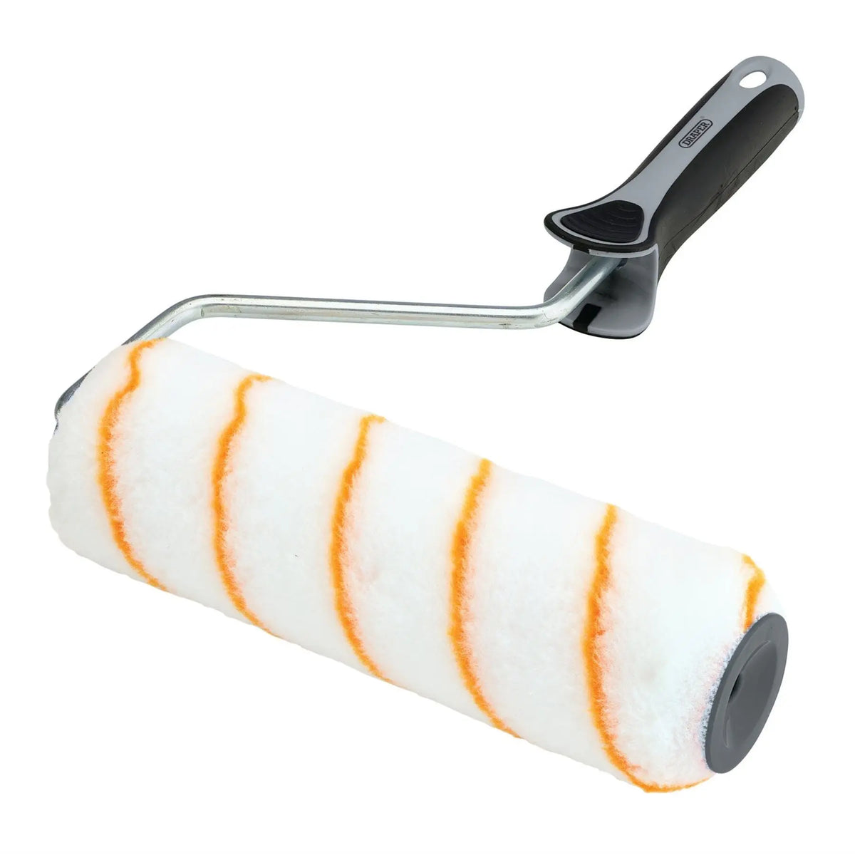 Draper Medium Pile Polyester Paint Roller with Soft Grip Handle 9"/230mm 20884 White Rose Tools