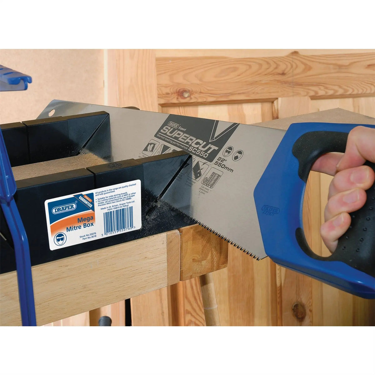 Draper Mega Mitre Box 45° 60° & 90° 325 x 180 x 60mm 55076 White Rose Tools