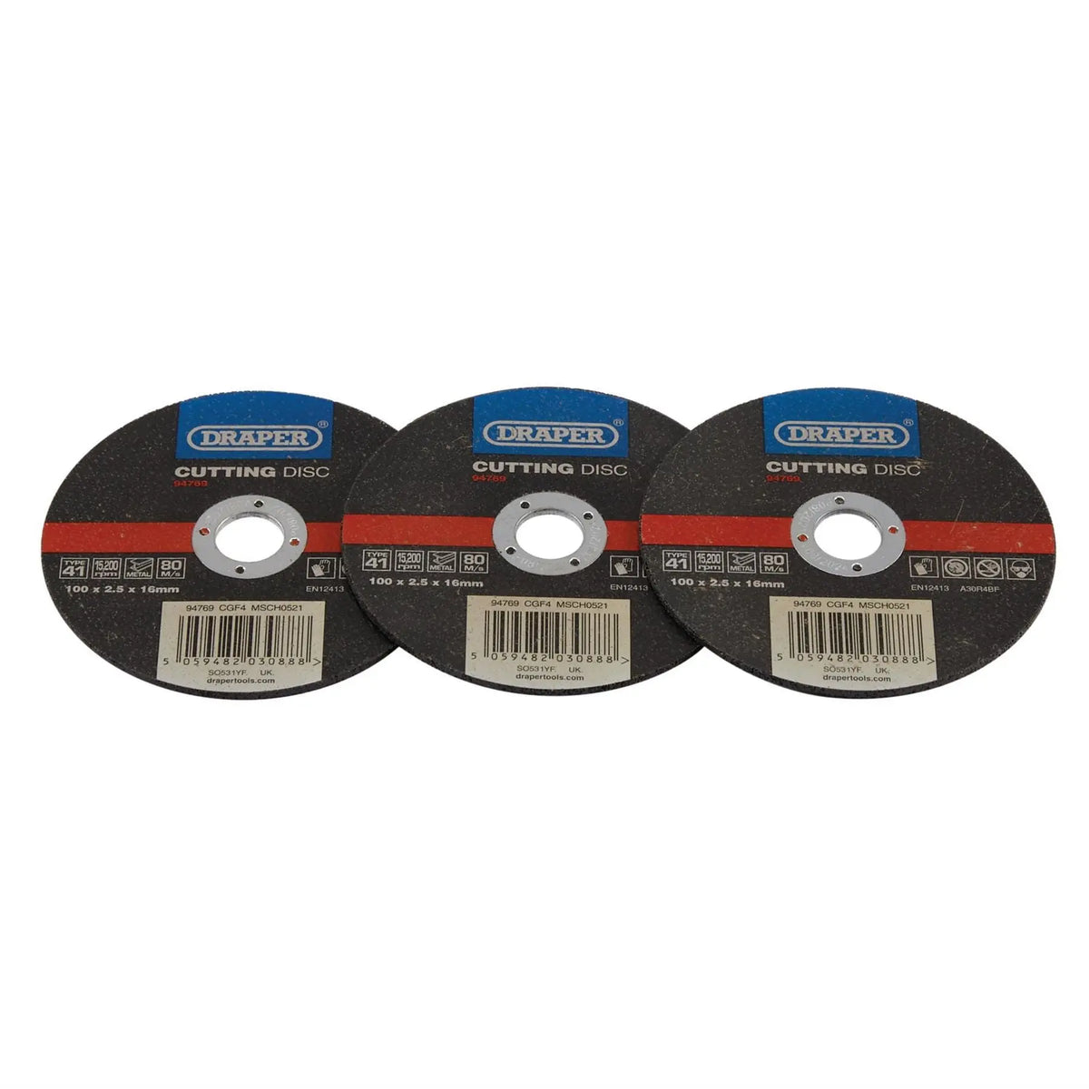 Draper Metal Cutting Disc 100 x 2.5 x 16mm 94769 White Rose Tools