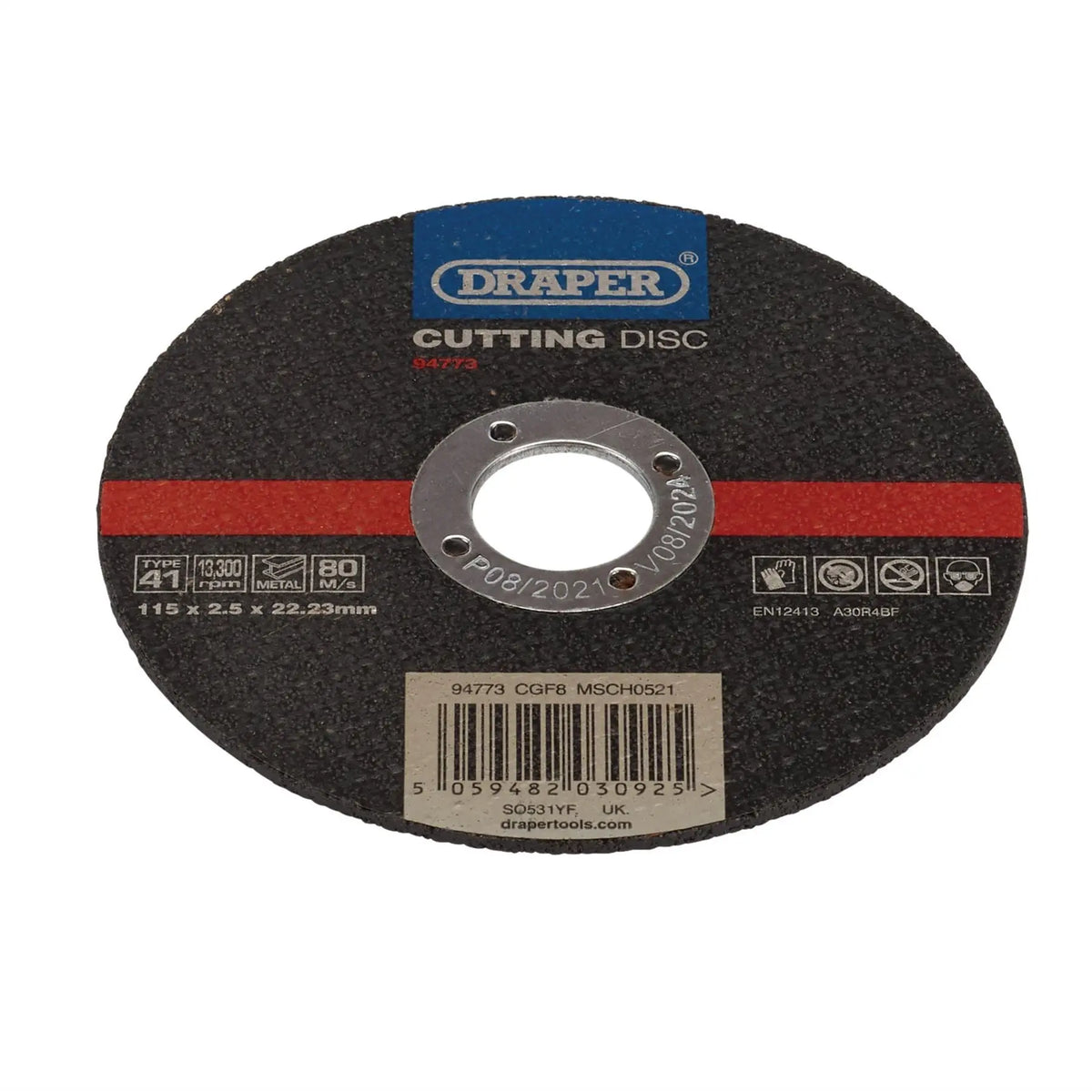 Draper Metal Cutting Disc 115 x 2.5 x 22.23mm 94773 White Rose Tools