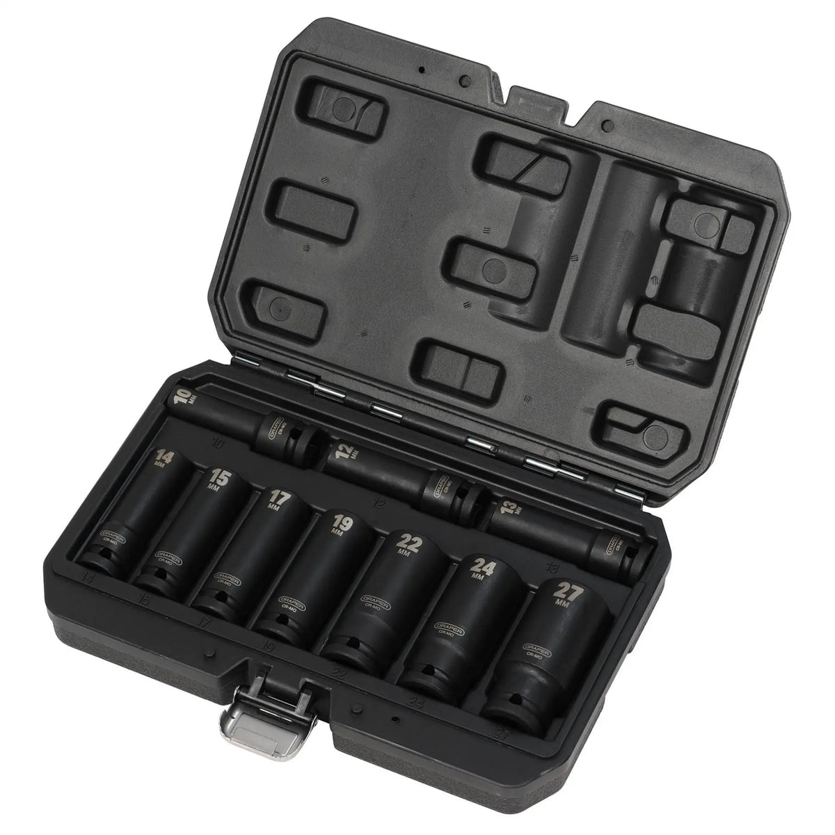Draper Metric Deep Impact Socket Set 1/2" Sq. Dr. (10 Piece) 83096 White Rose Tools