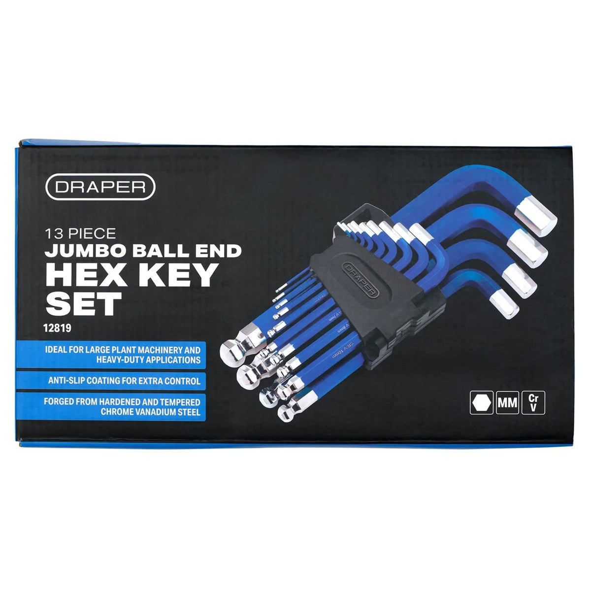 Draper Metric Jumbo Ball End Hex Key Set (13 Piece) 12819 White Rose Tools