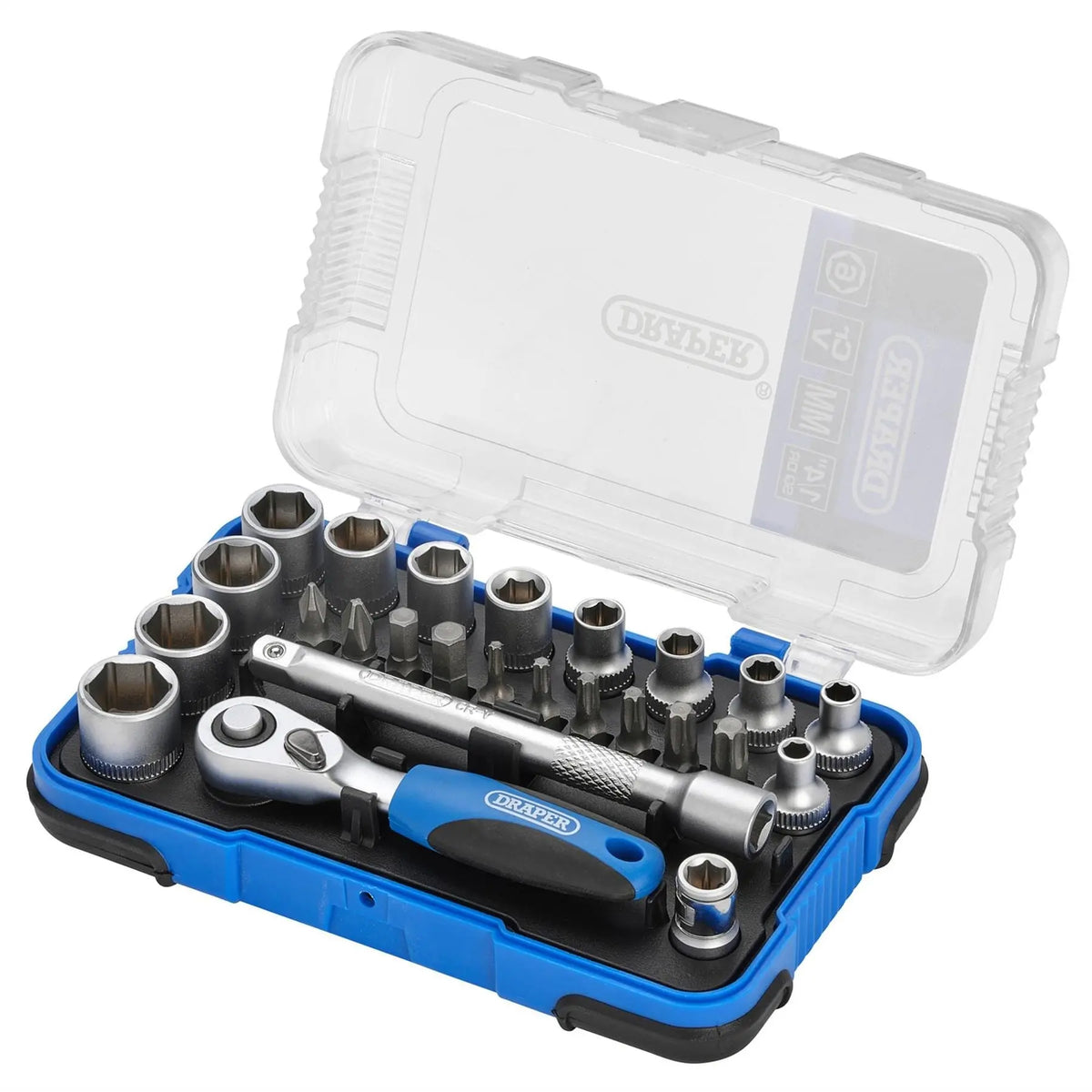 Draper Metric Socket Set 1/4" Sq. Dr. (25 Piece) 16354 White Rose Tools
