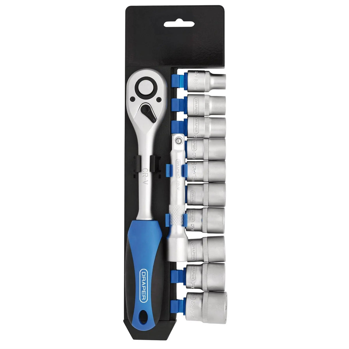 Draper Metric Socket and Ratchet Set 1/2" Sq. Dr. (12 Piece) 16374 White Rose Tools