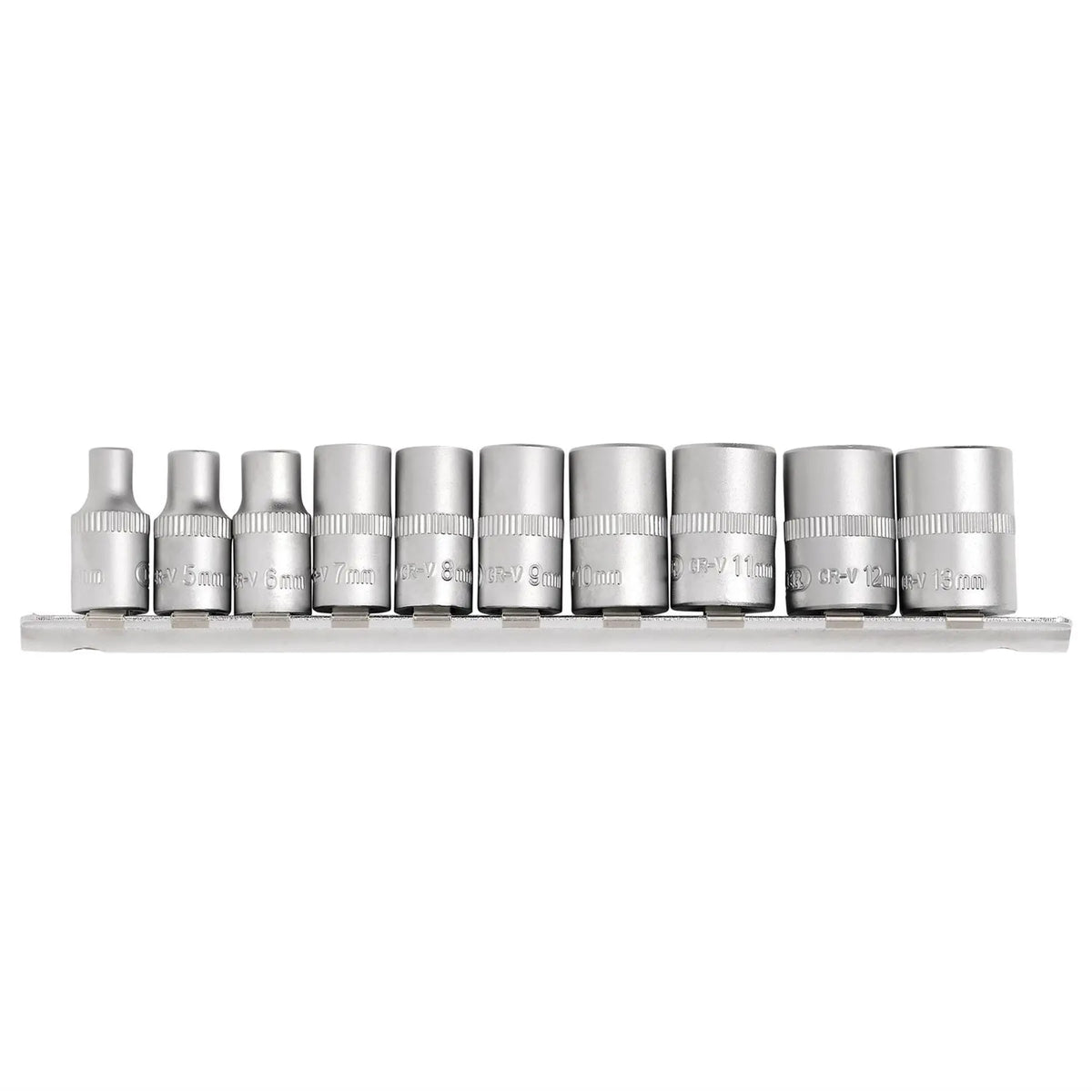 Draper Metric Socket on Metal Rail 1/4" Sq. Dr. (10 Piece) 16398 White Rose Tools