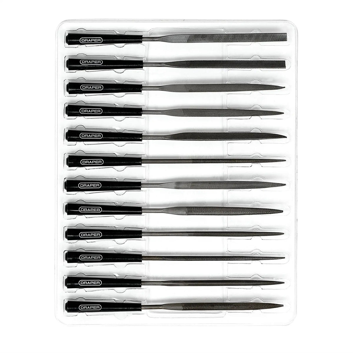 Draper Needle File Set 140mm (12 Piece) 82640 White Rose Tools