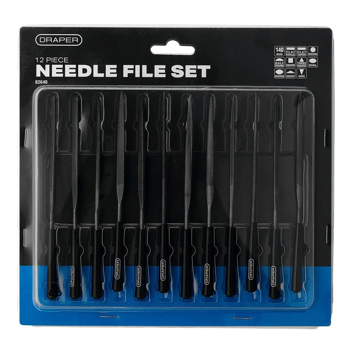 Draper Needle File Set 140mm (12 Piece) 82640 White Rose Tools