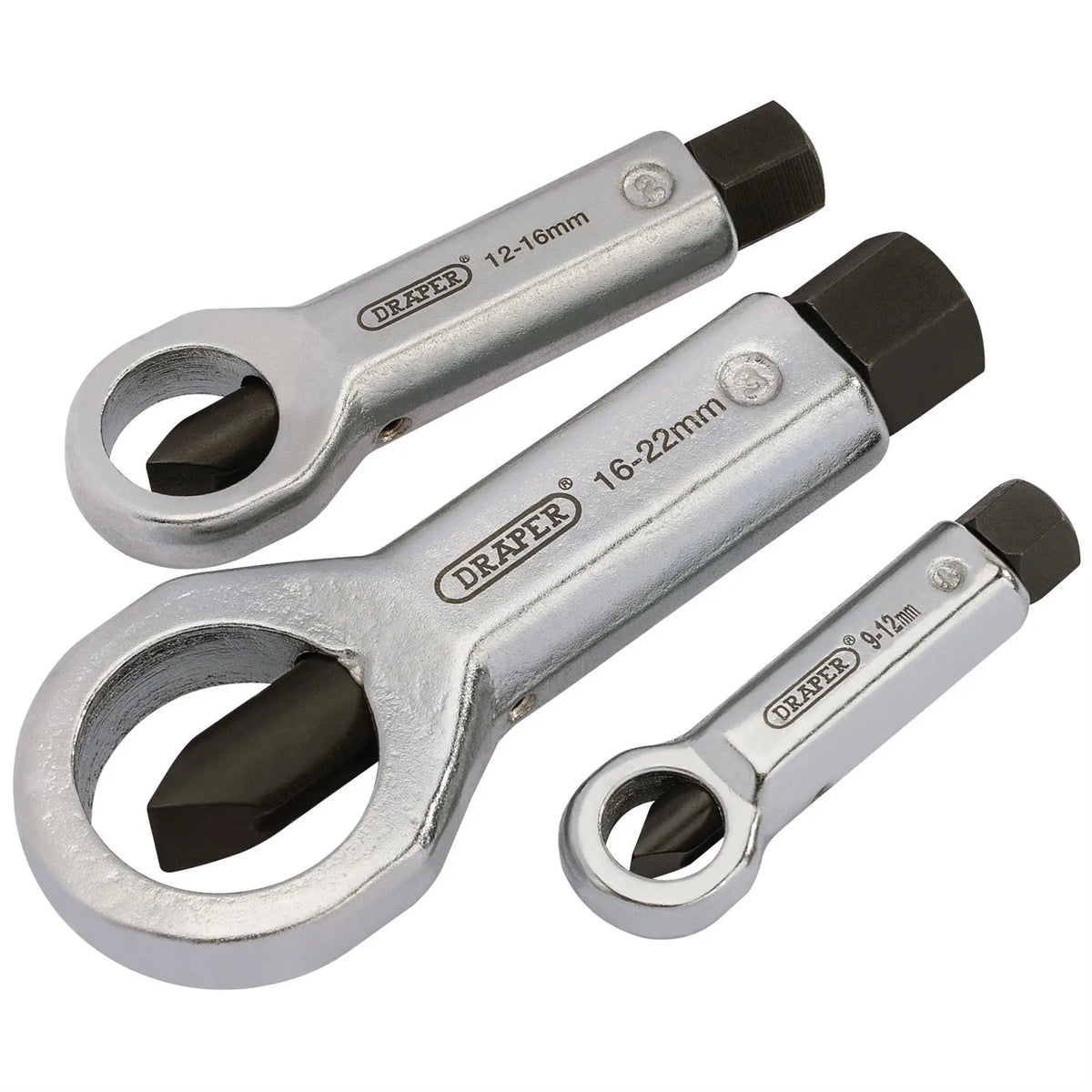Draper Nut Splitter Set 9 - 22mm (3 Piece) 55108 White Rose Tools