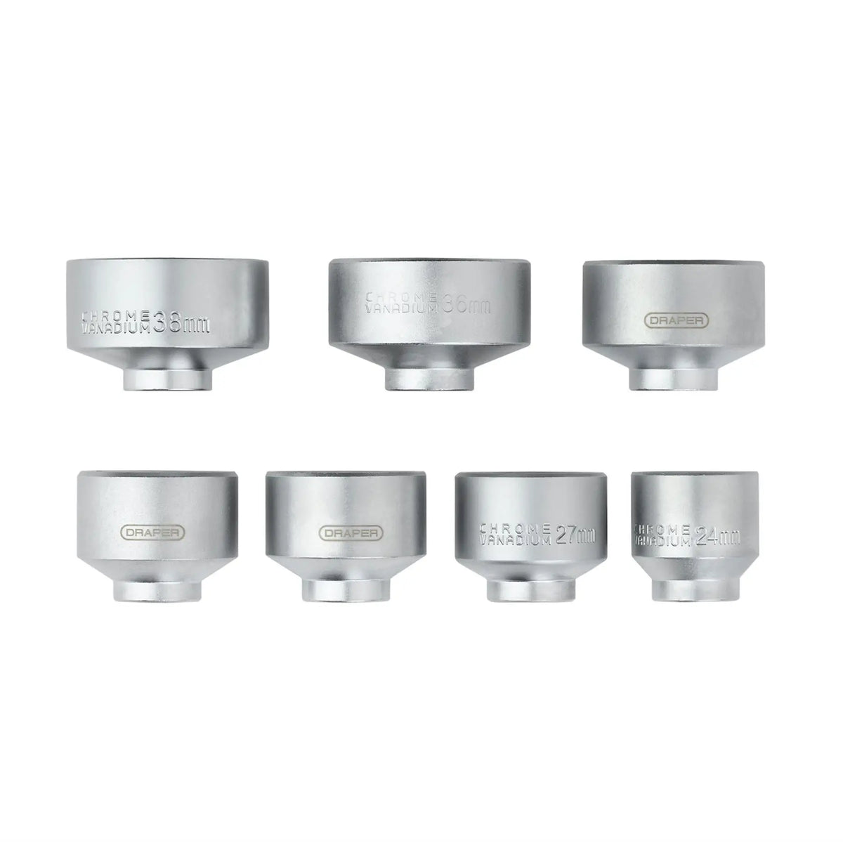 Draper Oil Filter Socket Set 3/8" Sq. Dr. (7 Piece) 02747 White Rose Tools