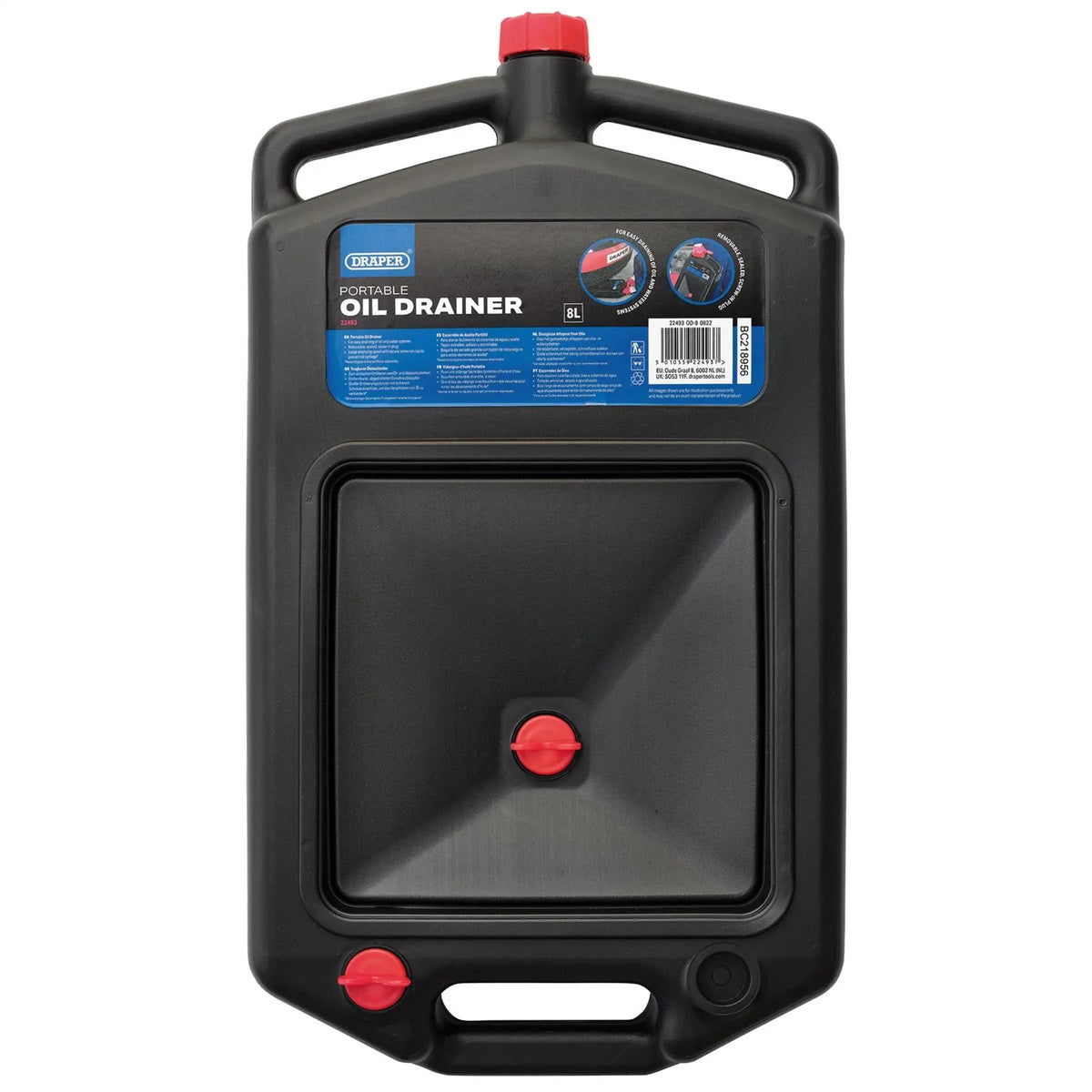 Draper Portable Oil Drainer 8L 22493 White Rose Tools