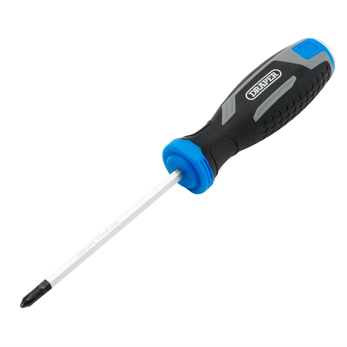 Draper Pound Thru Phillips Soft Grip Screwdriver PH1 x 100mm 13443 White Rose Tools