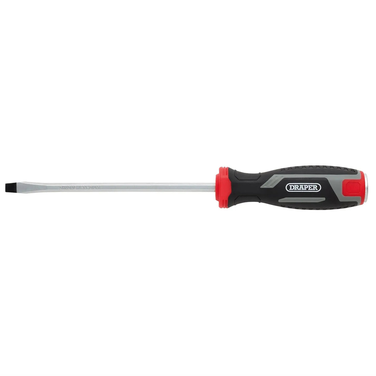 Draper Pound Thru Slotted Soft Grip Screwdriver SL6.5 x 150mm 13464 White Rose Tools