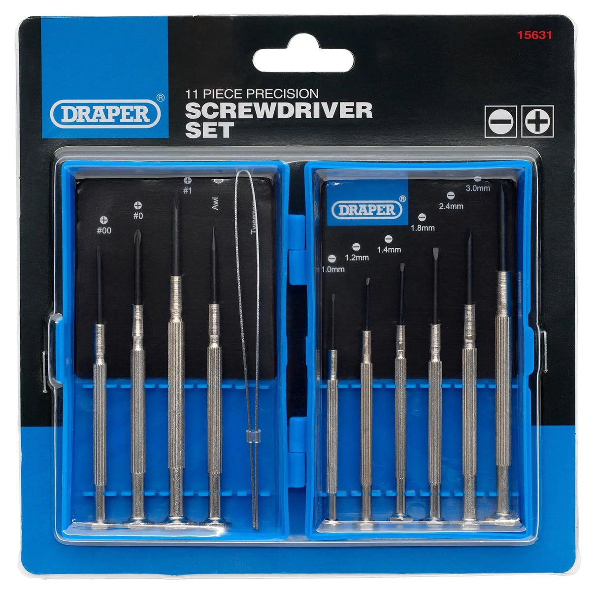 Draper Precision Screwdriver Set (11 Piece) 15631 White Rose Tools