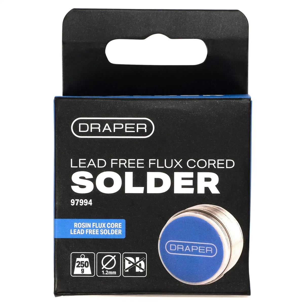 Draper Reel of Lead Free Flux Cored Solder 1.2mm 250g 97994 White Rose Tools