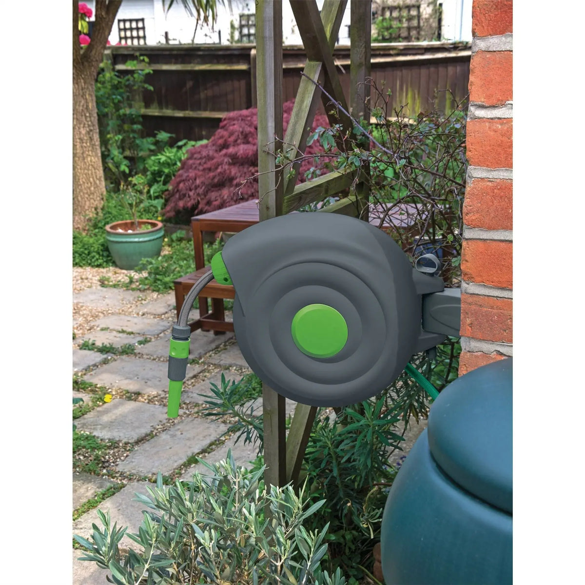 Draper Retractable Garden Hose Reel 20m 15046 White Rose Tools