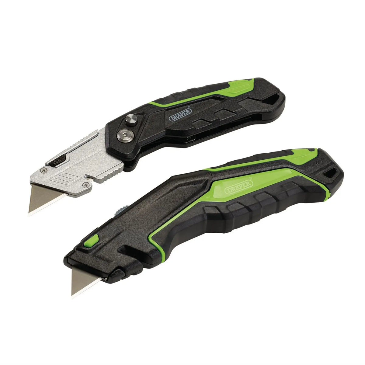 Draper Retractable & Folding Trimming Knife Set with 10 x SK2 Two Notch Blades 04773 White Rose Tools