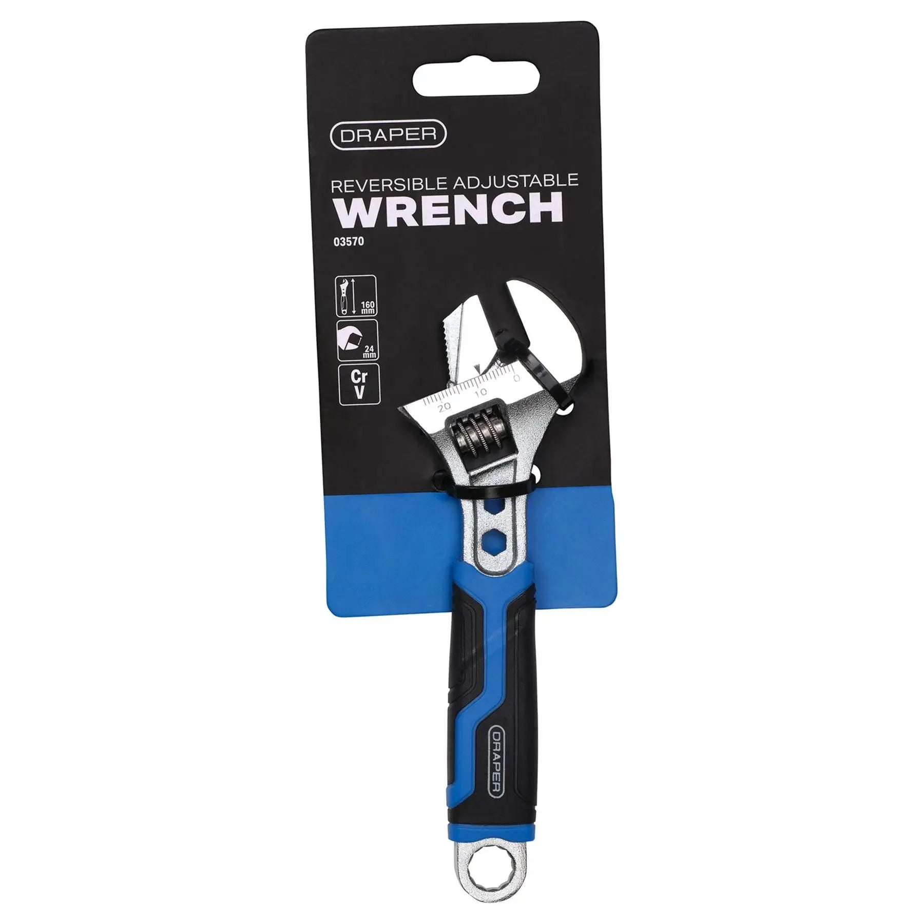 Draper Reversible Adjustable Wrench 150mm 03570 White Rose Tools