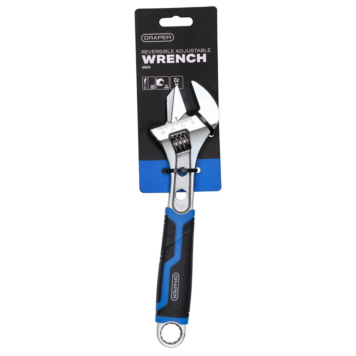 Draper Reversible Adjustable Wrench 250mm 03825 White Rose Tools