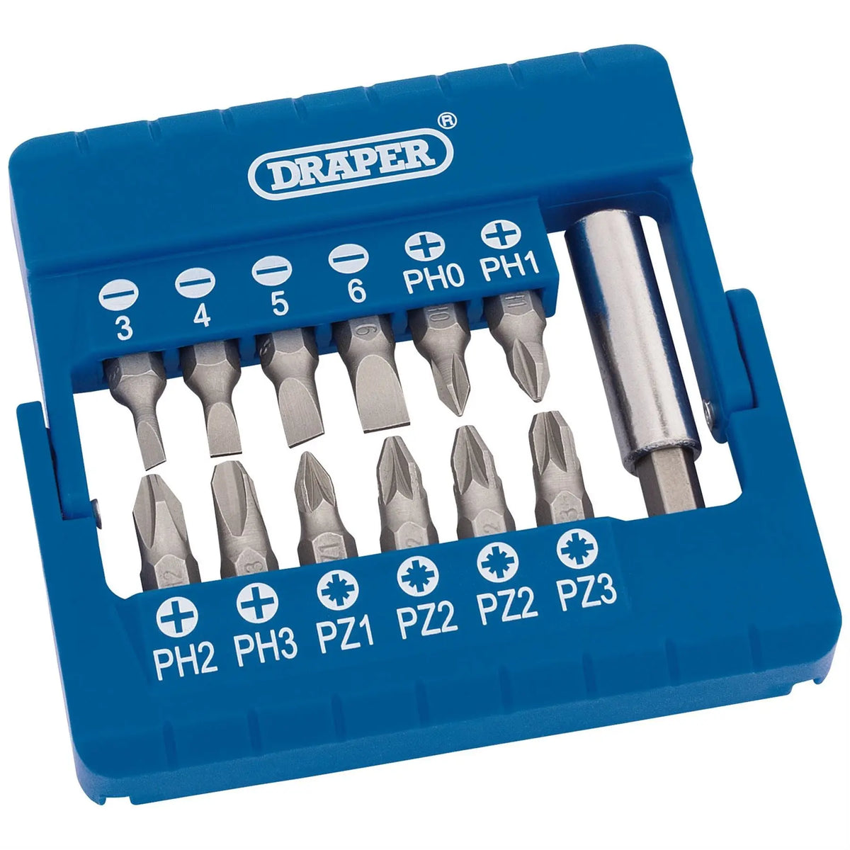 Draper Screwdriver and Magnetic Bit Holder Set (13 Piece) 82392 White Rose Tools