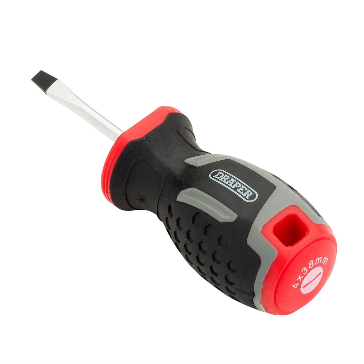 Draper Slotted Soft Grip Screwdriver SL4 x 38mm 13379 White Rose Tools