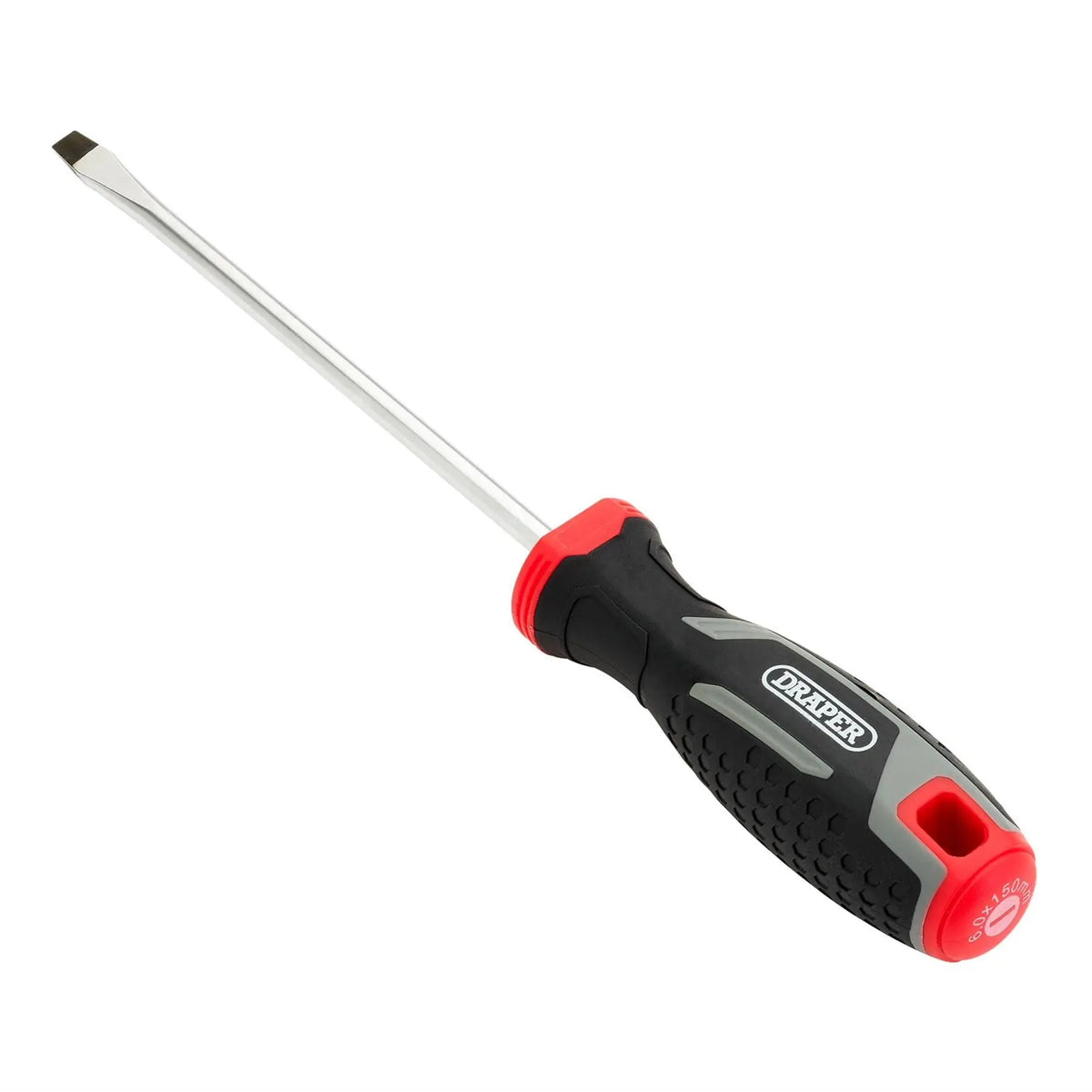 Draper Slotted Soft Grip Screwdriver SL6 x 150mm 13390 White Rose Tools
