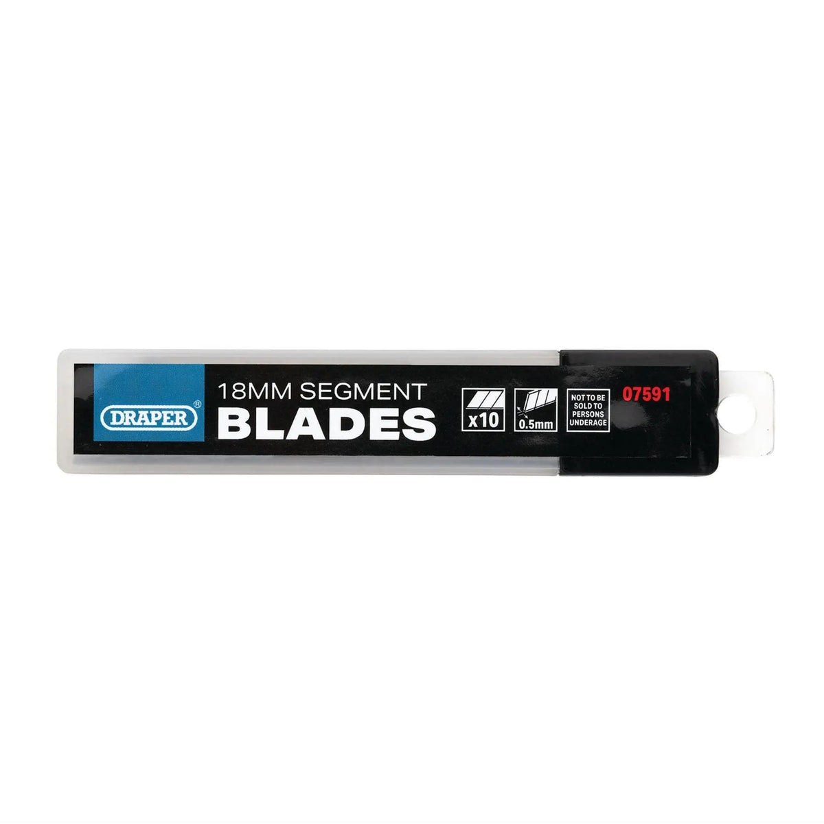 Draper Snap-Off Segment Knife Blades 18mm (Pack of 10) 07591 White Rose Tools