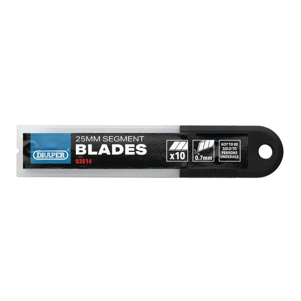 Draper Snap-Off Segment Knife Blades 25mm (Pack of 10) 03514 White Rose Tools