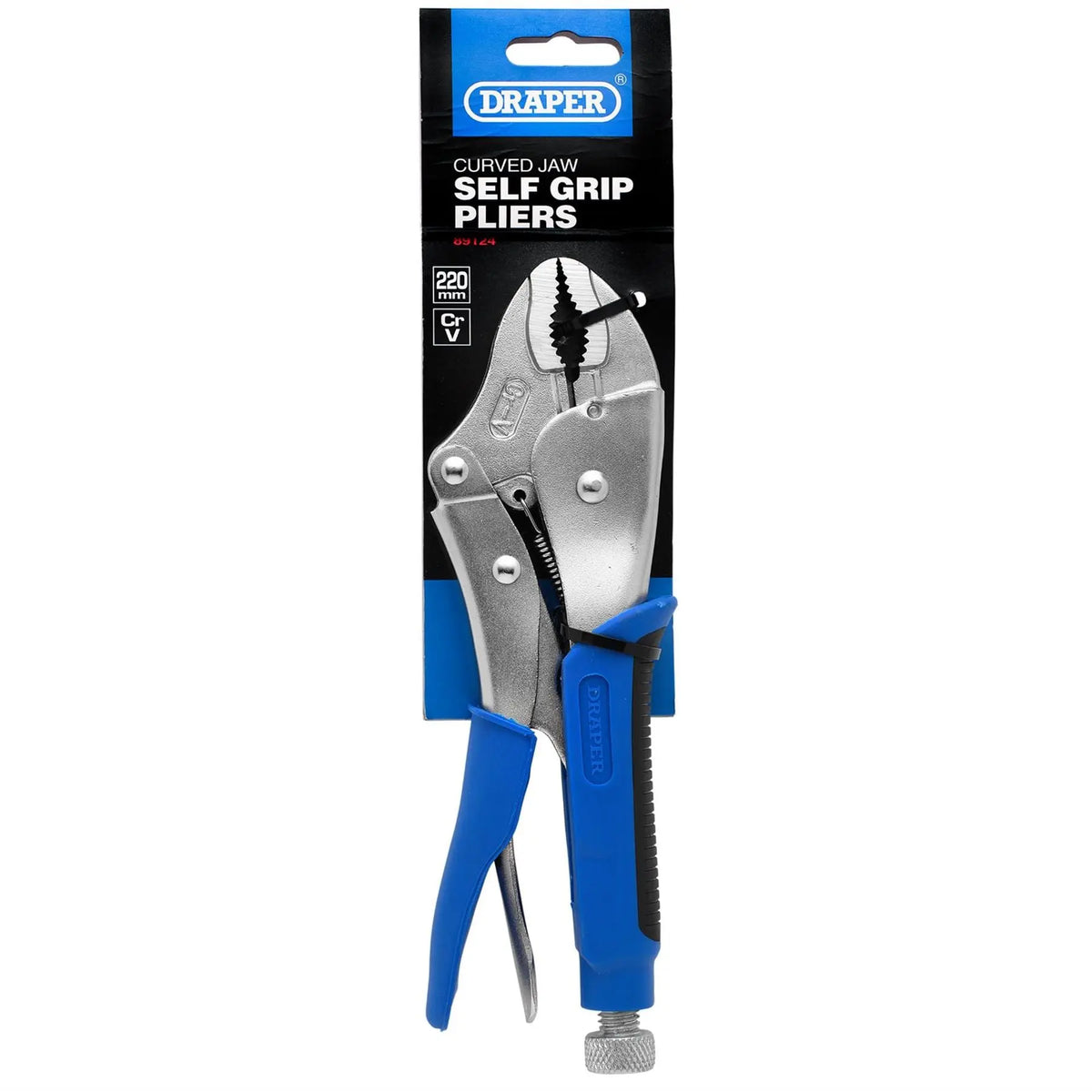 Draper Soft Grip Curved Jaw Self Grip Pliers 220mm 89124 White Rose Tools