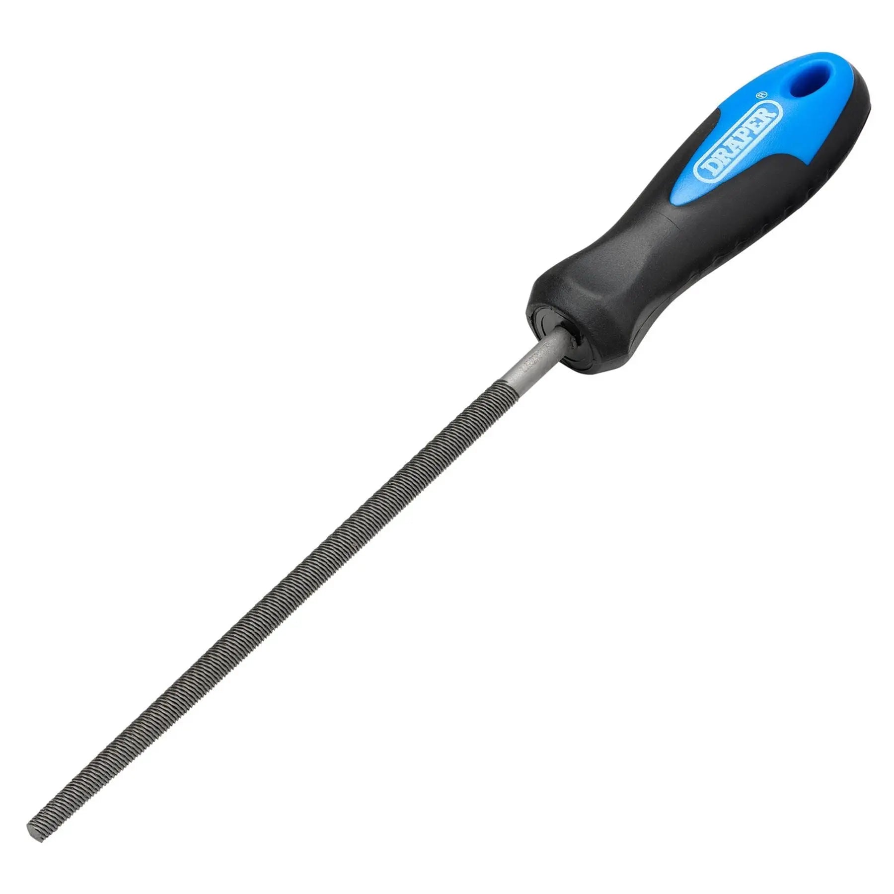 Draper Soft Grip Engineers Round File and Handle 150mm 00012 White Rose Tools