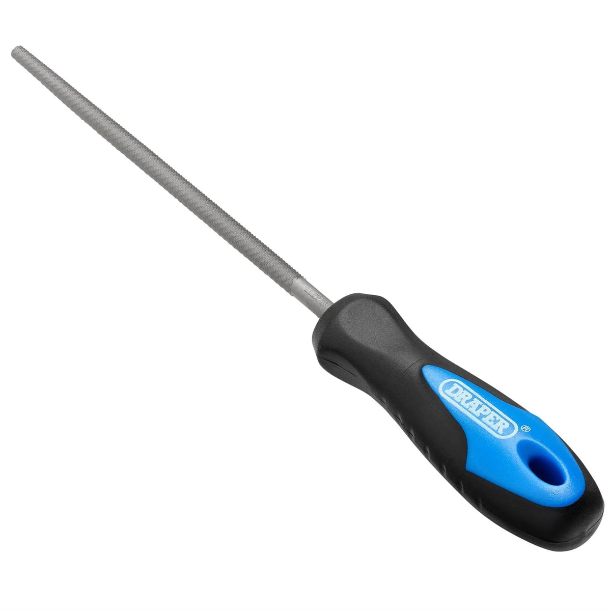 Draper Soft Grip Engineers Round File and Handle 150mm 00012 White Rose Tools