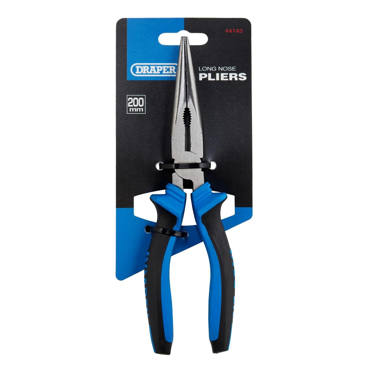Draper Soft Grip Long Nose Pliers 200mm 44143 White Rose Tools