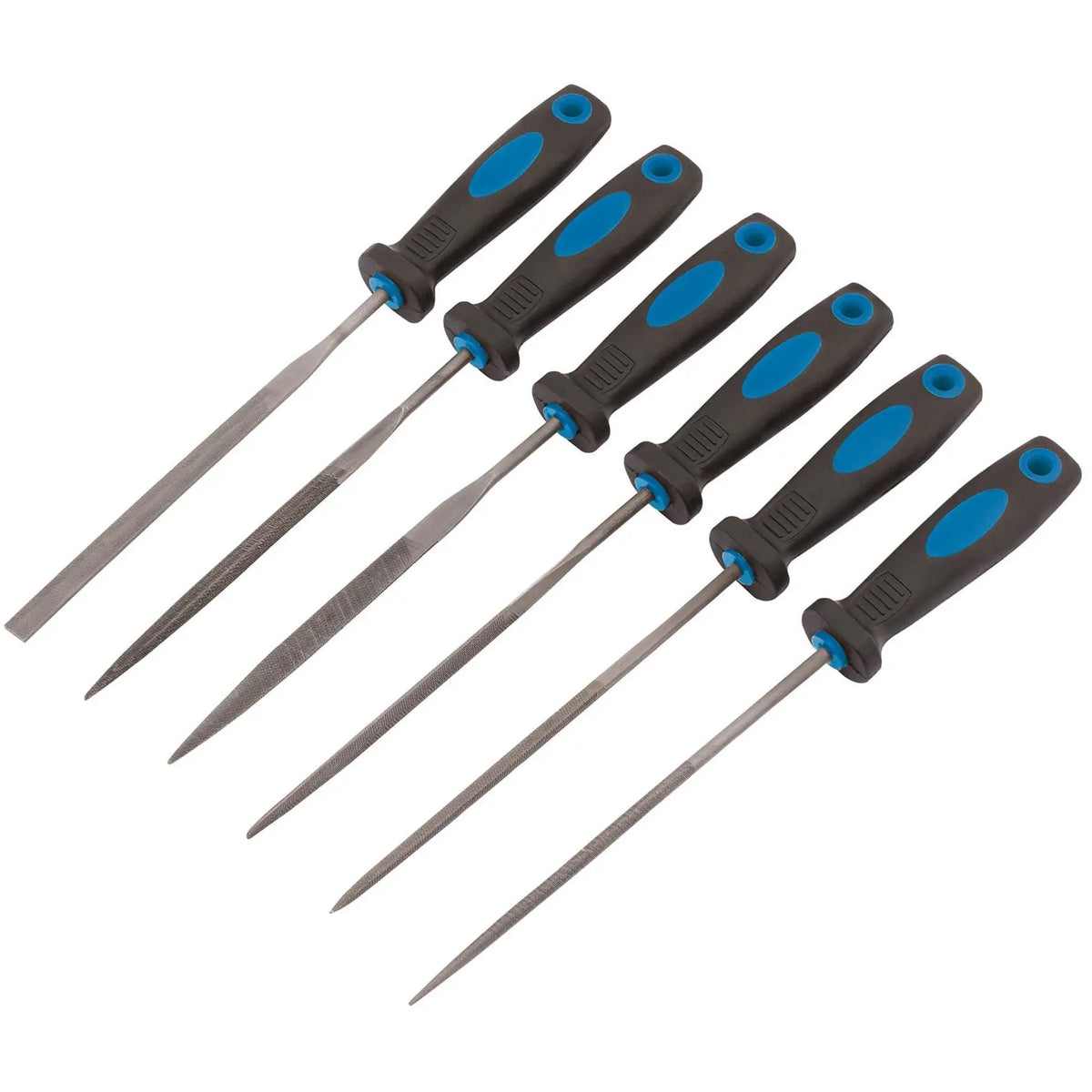 Draper Soft Grip Needle File Set 150mm (6 Piece) 83480 White Rose Tools