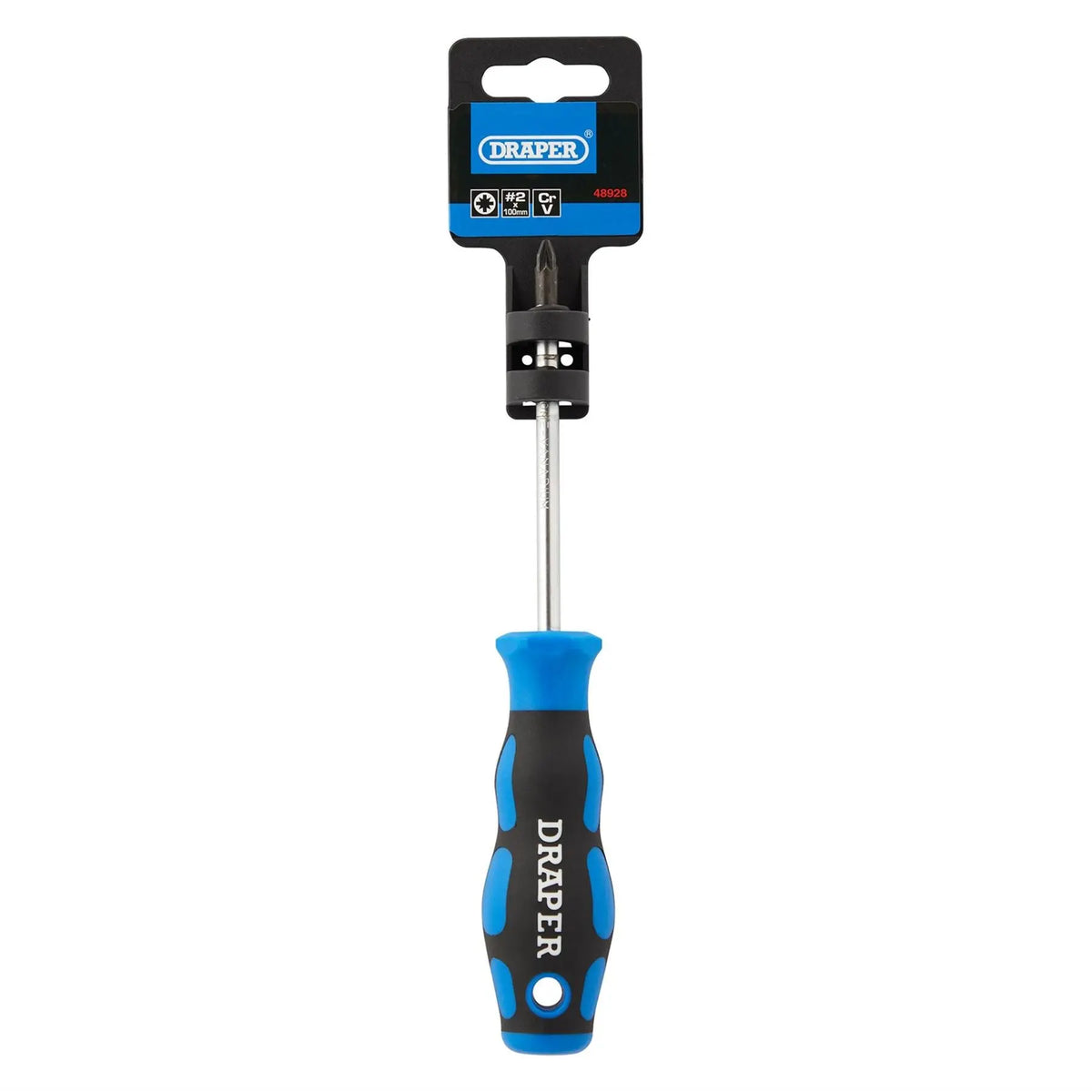 Draper Soft Grip PZ TYPE Screwdriver No.2 x 100mm 48928 White Rose Tools