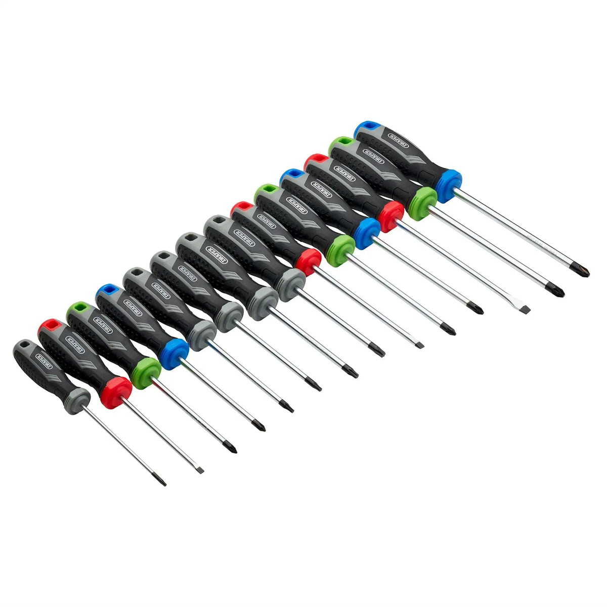Draper Soft Grip Screwdriver Set with Draper TX-STAR® (14 Piece) 13437 White Rose Tools