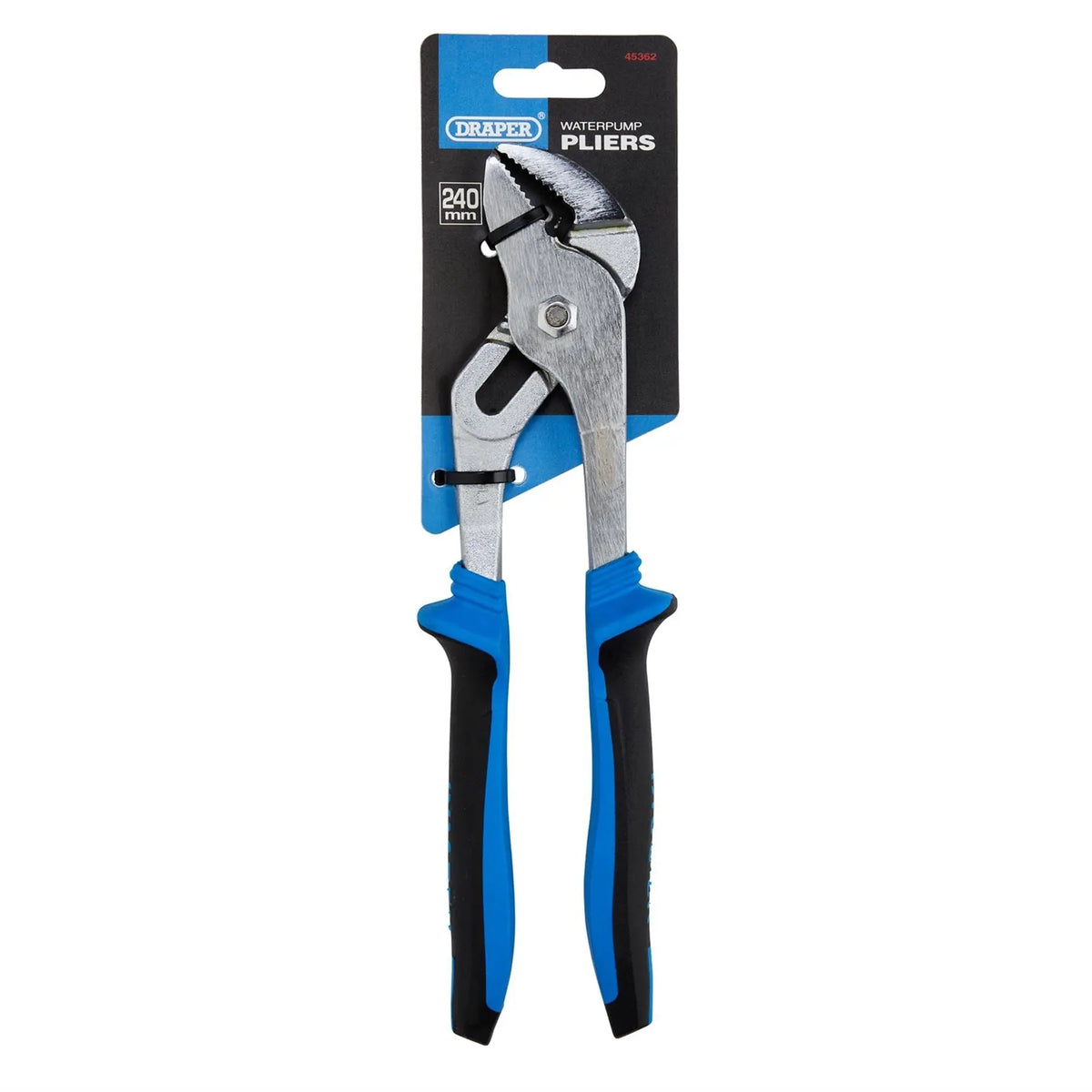 Draper Soft Grip Water Pump Pliers 240mm 33mm Capacity 45362 White Rose Tools