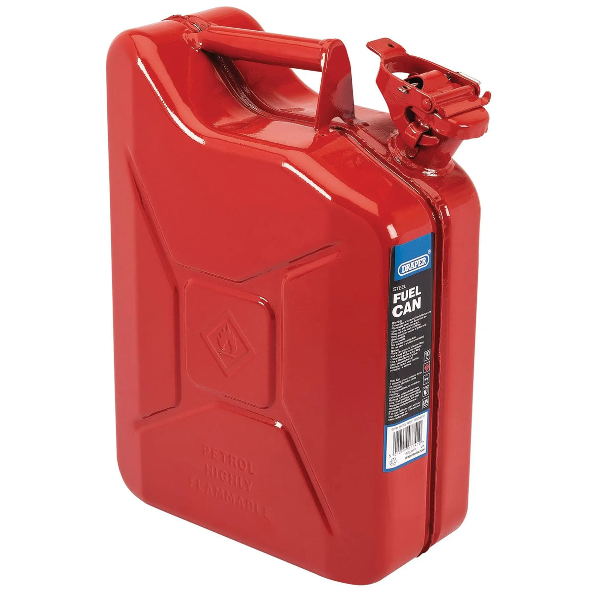 Draper Steel Fuel Can 10L Red 07741 White Rose Tools