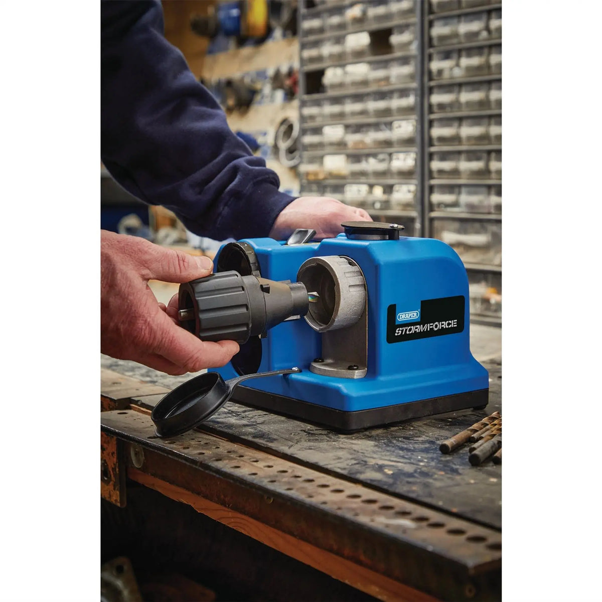 Draper Storm Force 230V Drill Bit Sharpener 80W 98518 White Rose Tools
