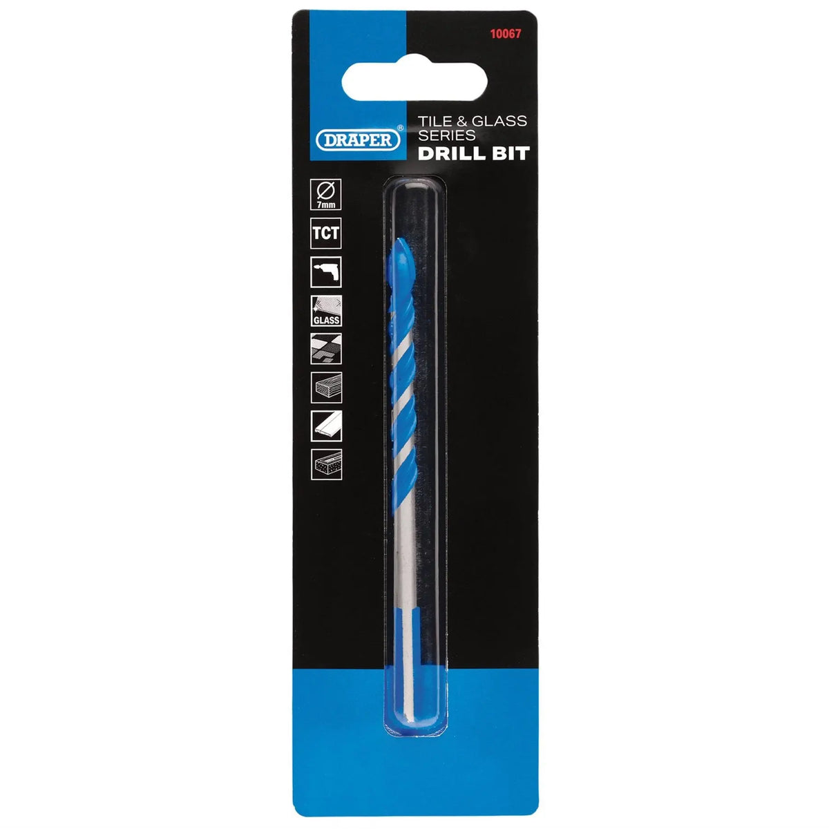 Draper TCT Tile and Glass Drill Bit 7 x 109mm 10067 White Rose Tools