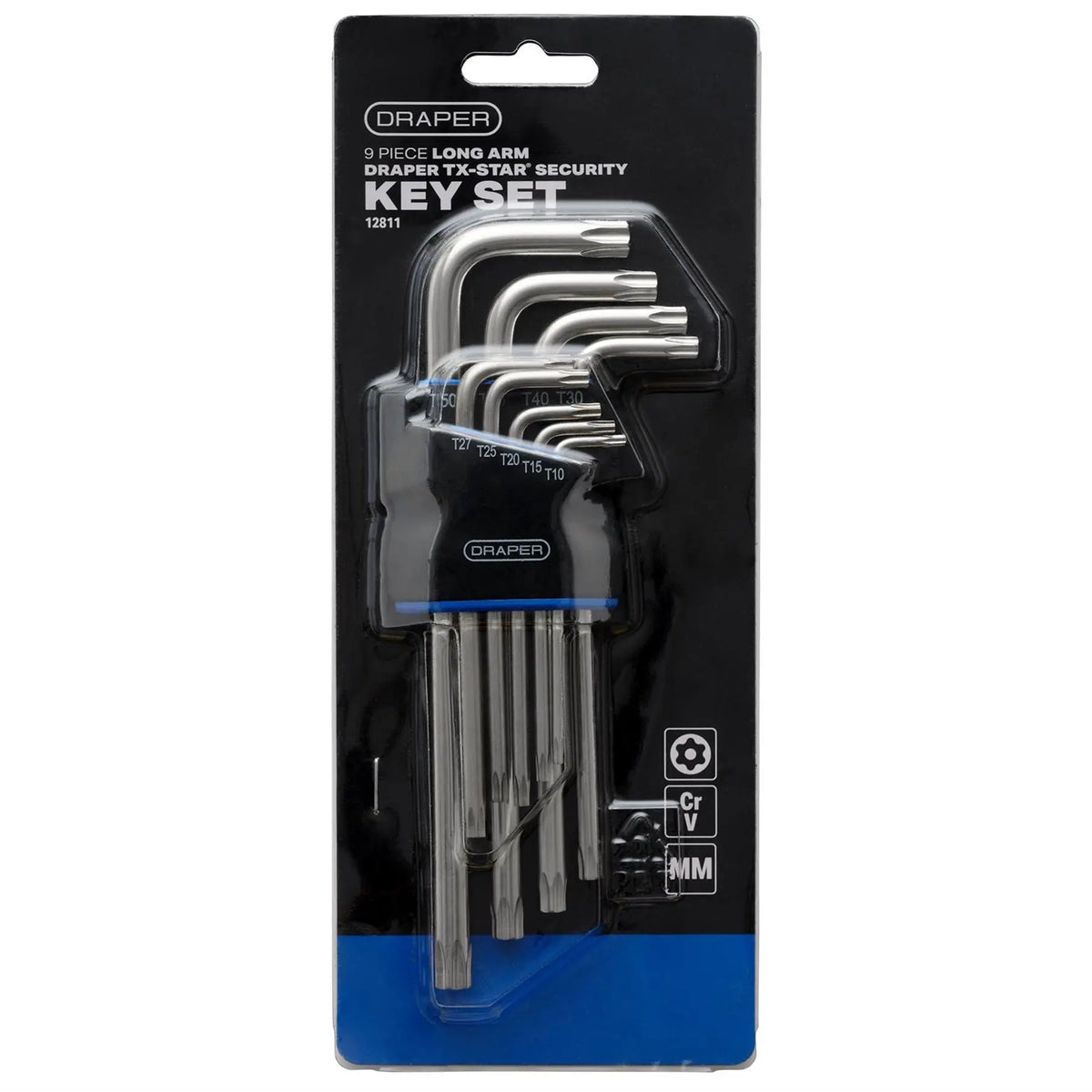 Draper TX-STAR® Long Arm Security Key Set (9 Piece) 12811 White Rose Tools