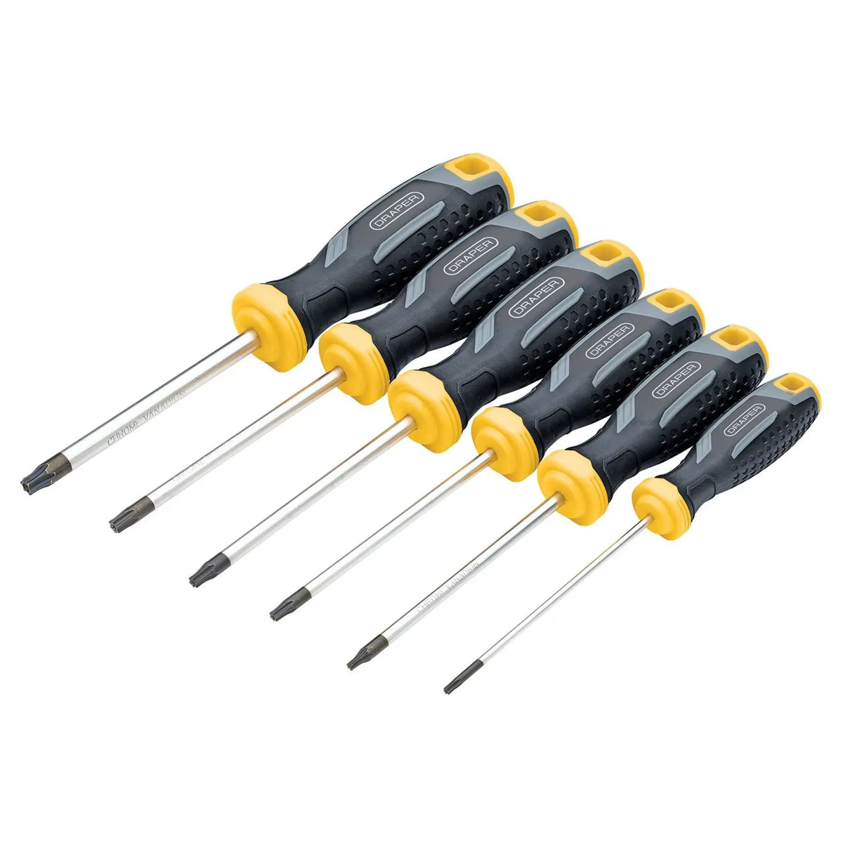 Draper TX-STAR® Tamperproof Soft Grip Screwdriver Set (6 Piece) 13435 White Rose Tools
