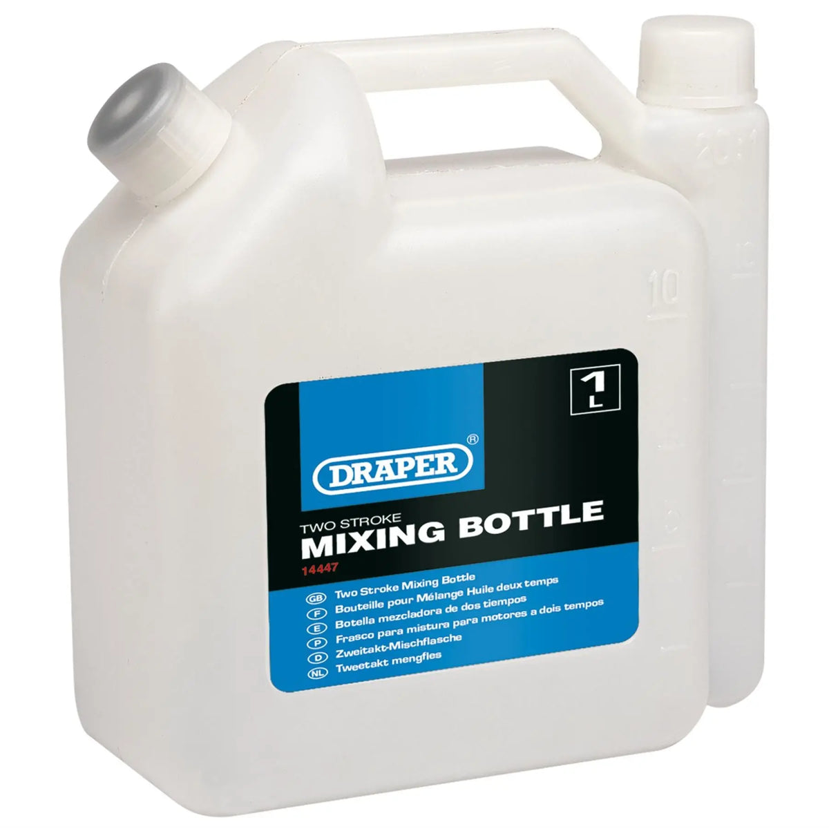 Draper Two Stroke Mixing Plastic Bottle 1L 14447 White Rose Tools